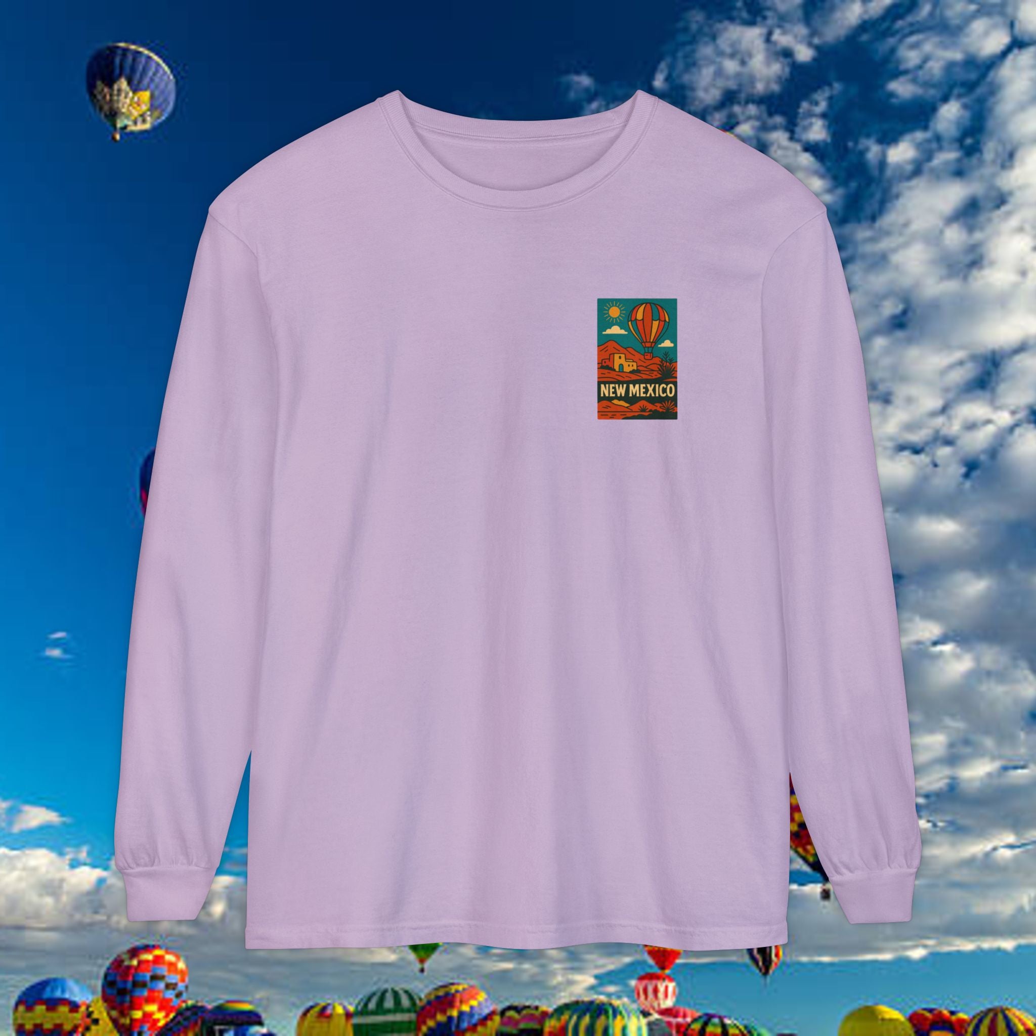 New Mexico Long Sleeve Tee, Travel Shirt, Bohemian Style Top, Unisex Graphic T-Shirt, Great for Holiday Gifts, Adventure Wear