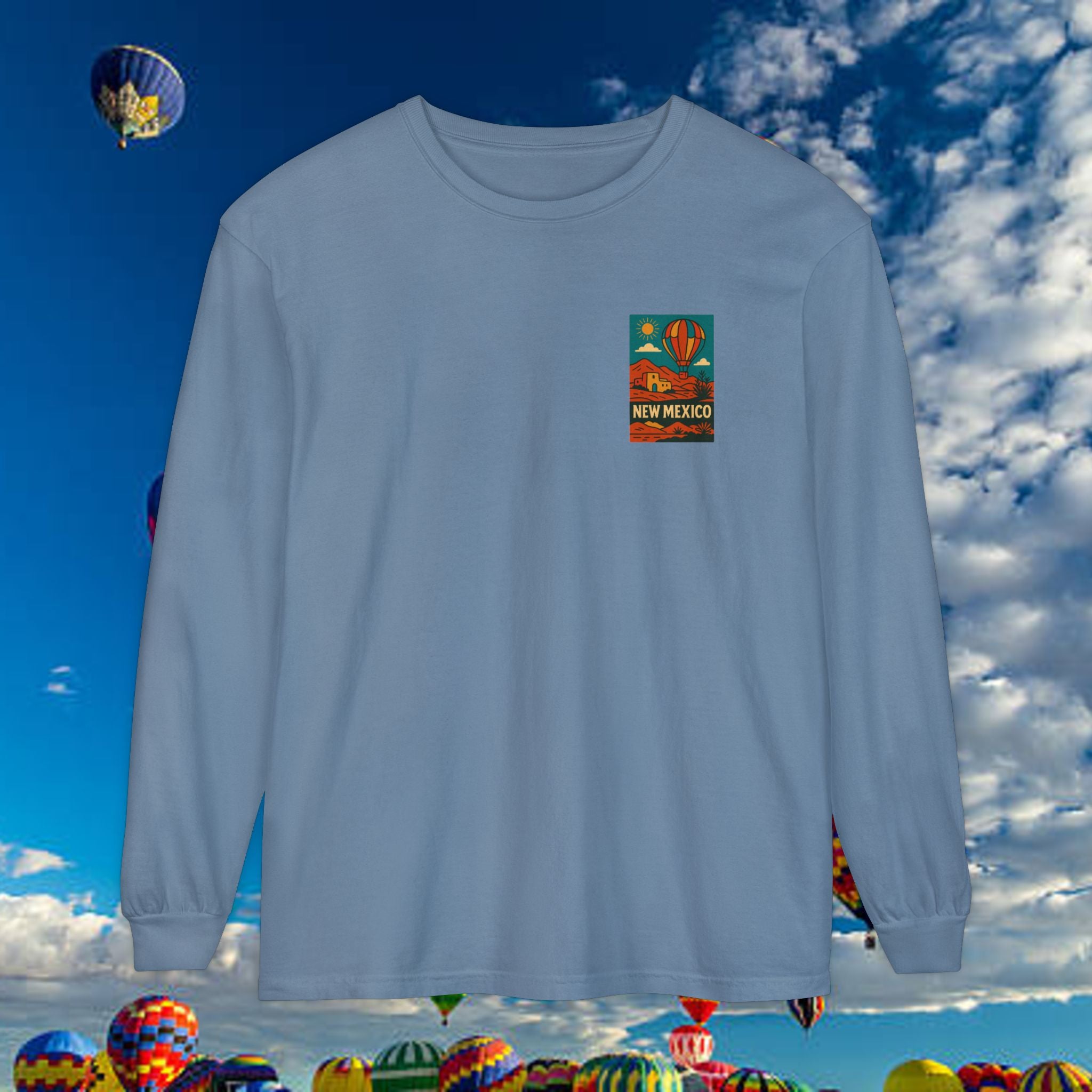 New Mexico Long Sleeve Tee, Travel Shirt, Bohemian Style Top, Unisex Graphic T-Shirt, Great for Holiday Gifts, Adventure Wear
