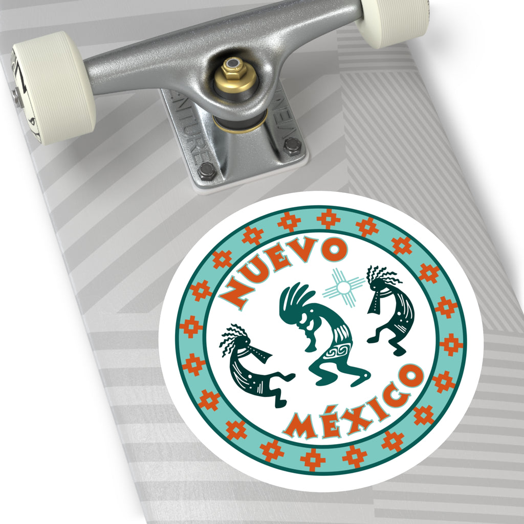 New Mexcio Round Stickers, IndoorOutdoor, Kokopelli