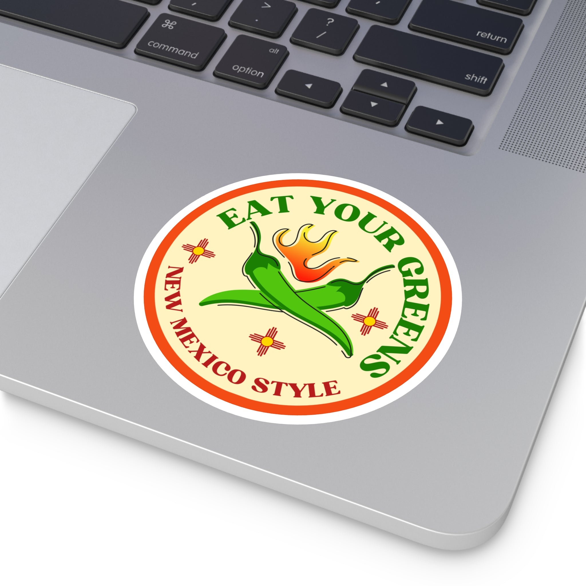 New mexico chili round Stickers, IndoorOutdoor