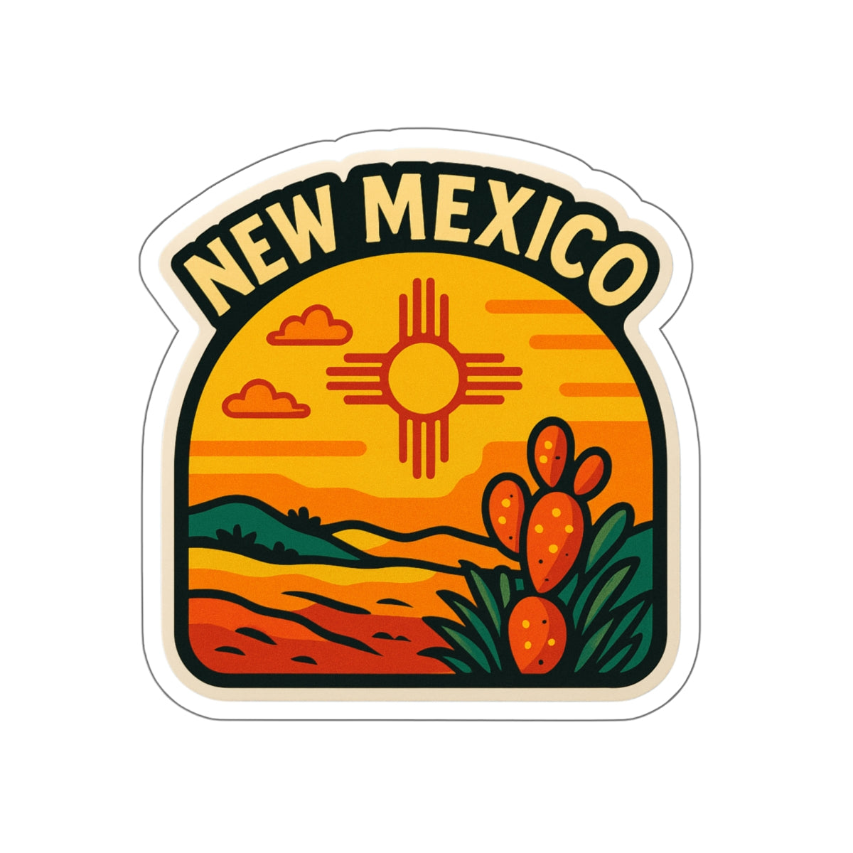 Vibrant New Mexico Die-Cut Stickers, New Mexico Sticker