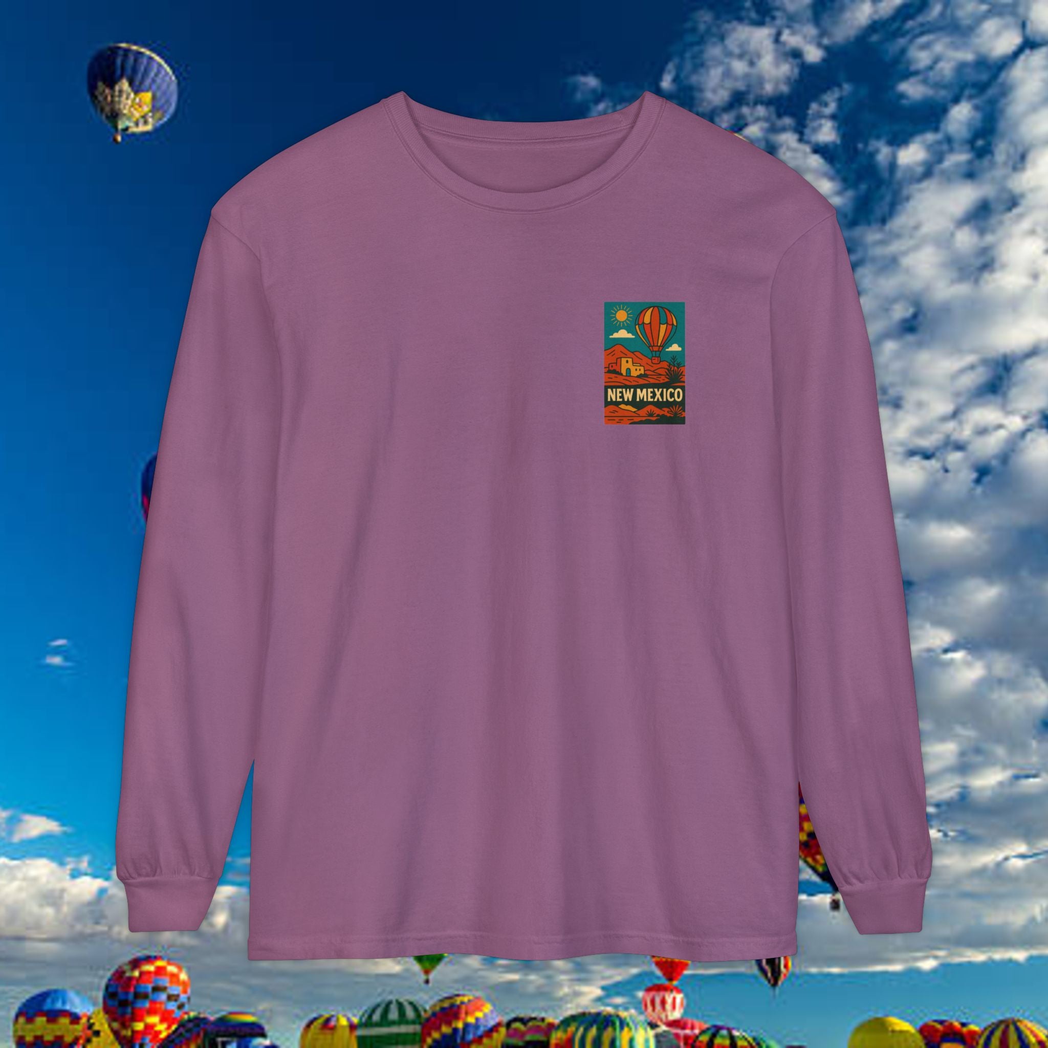 New Mexico Long Sleeve Tee, Travel Shirt, Bohemian Style Top, Unisex Graphic T-Shirt, Great for Holiday Gifts, Adventure Wear