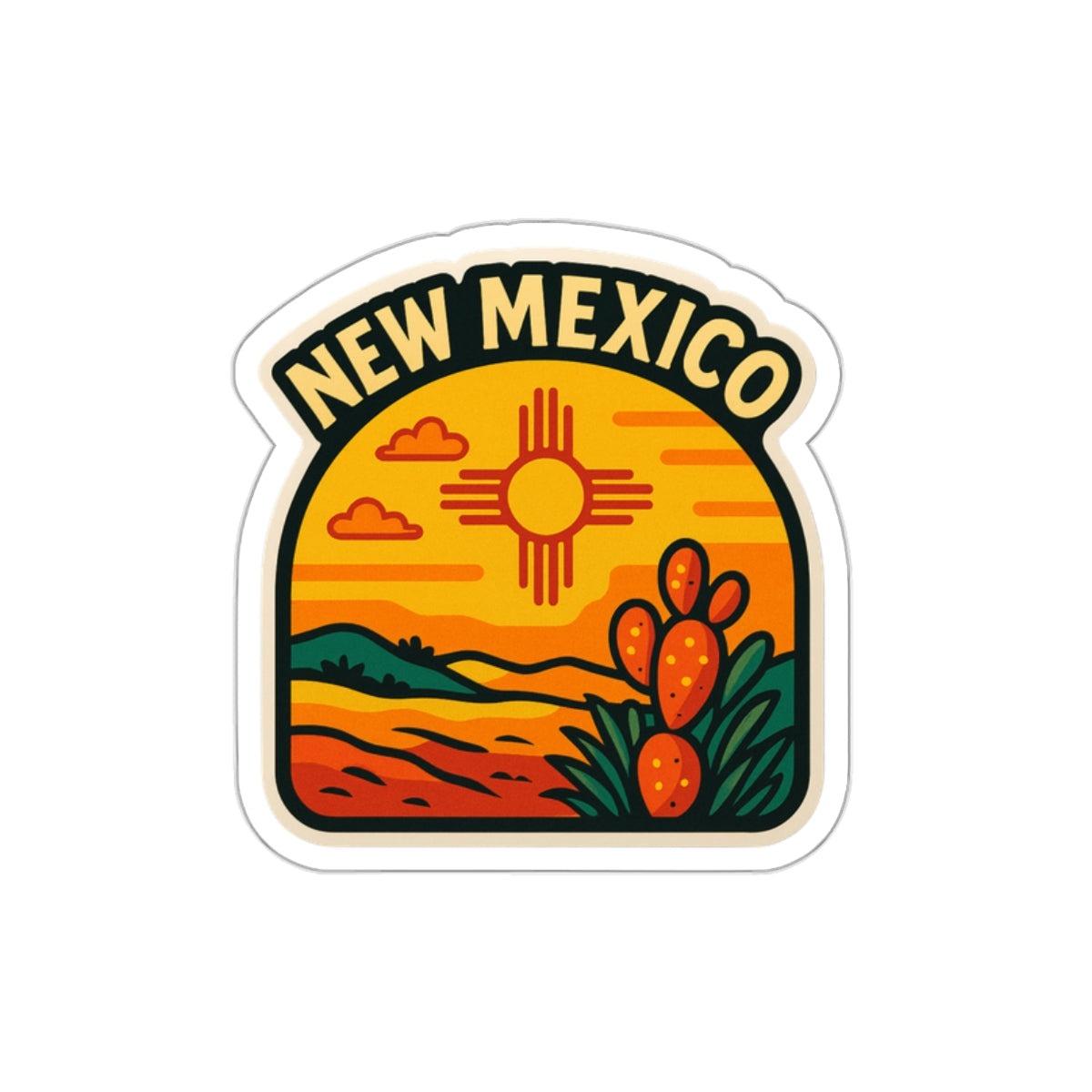 Vibrant New Mexico Die-Cut Stickers, New Mexico Sticker