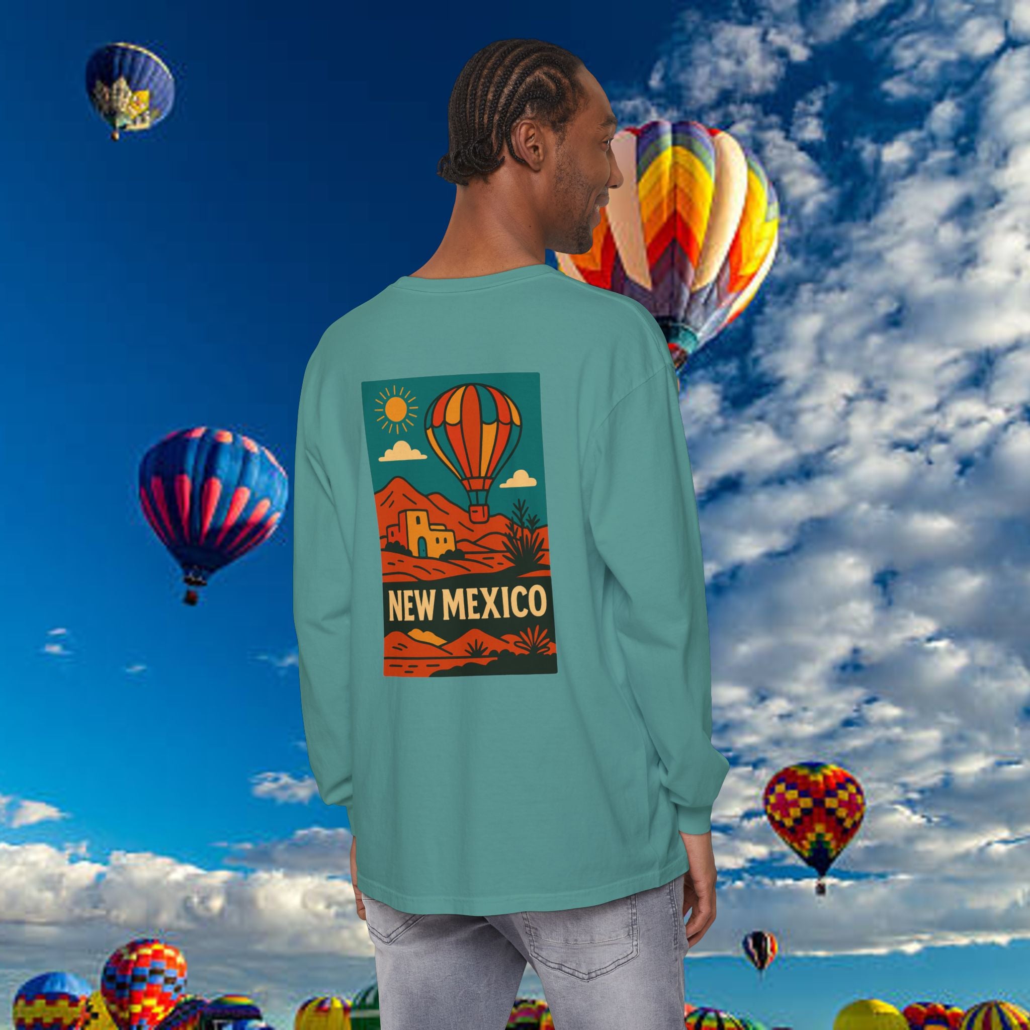 New Mexico Long Sleeve Tee, Travel Shirt, Bohemian Style Top, Unisex Graphic T-Shirt, Great for Holiday Gifts, Adventure Wear