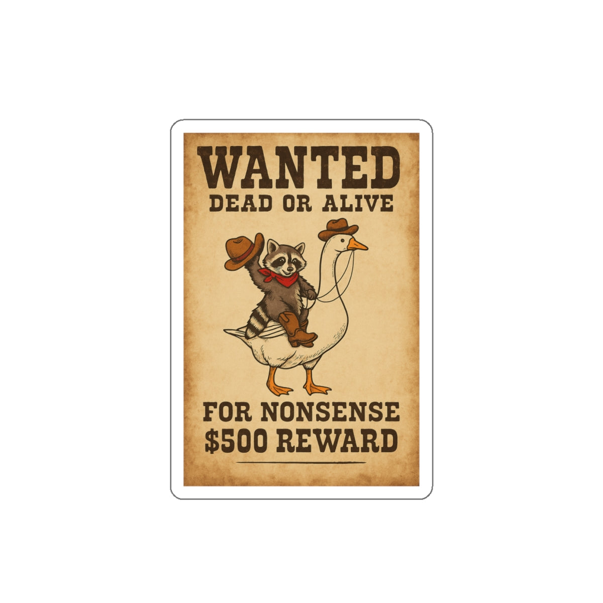 Raccoon and Goose Sticker, Raccoon Sticker, Funny sticker