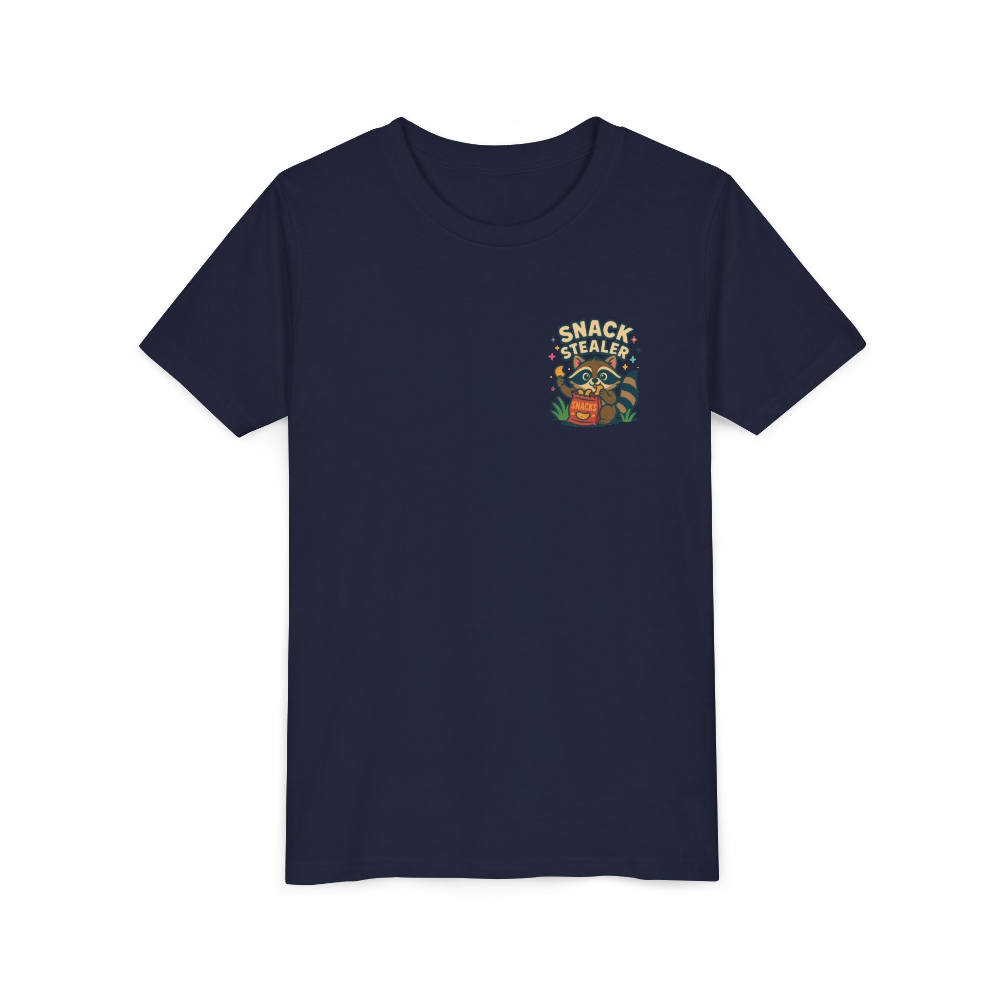 Raccoon Youth Tee featuring 'Snack Stealer' Raccoon Design