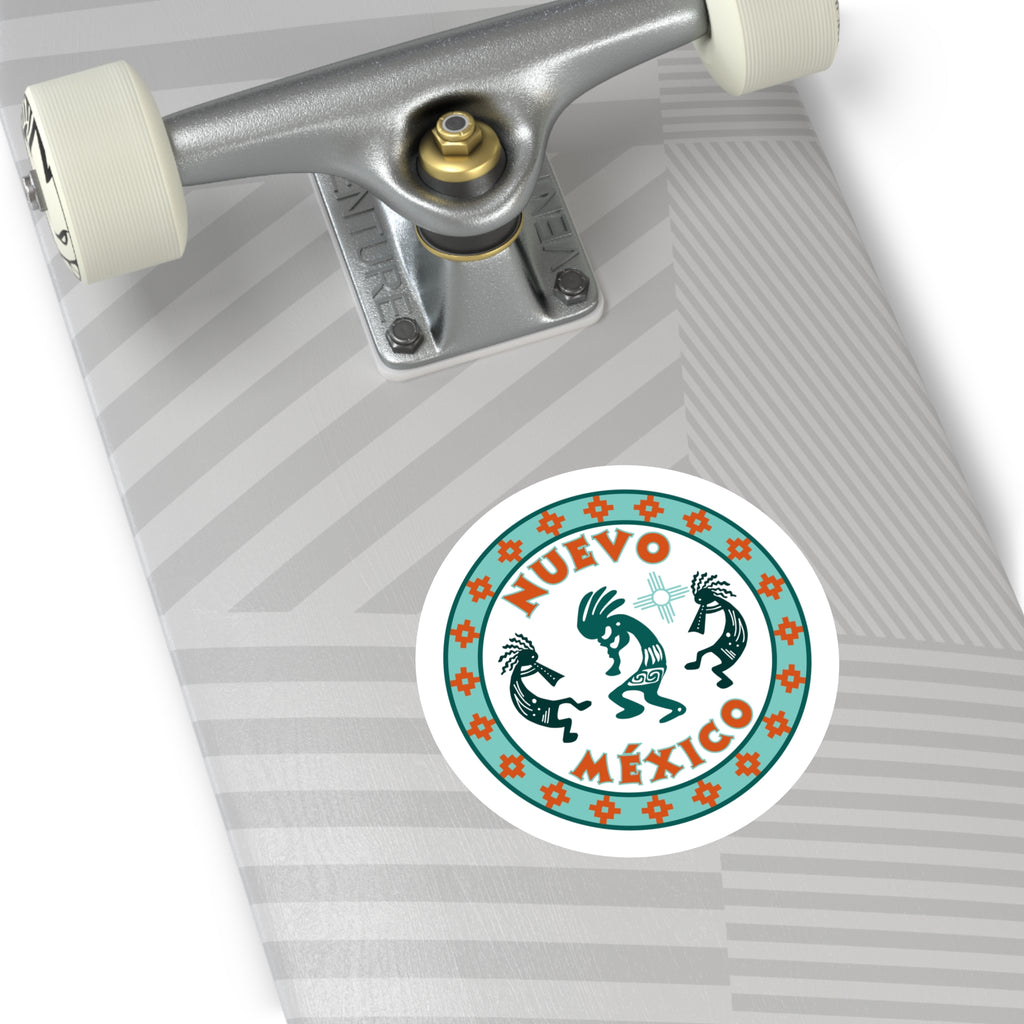 New Mexcio Round Stickers, IndoorOutdoor, Kokopelli
