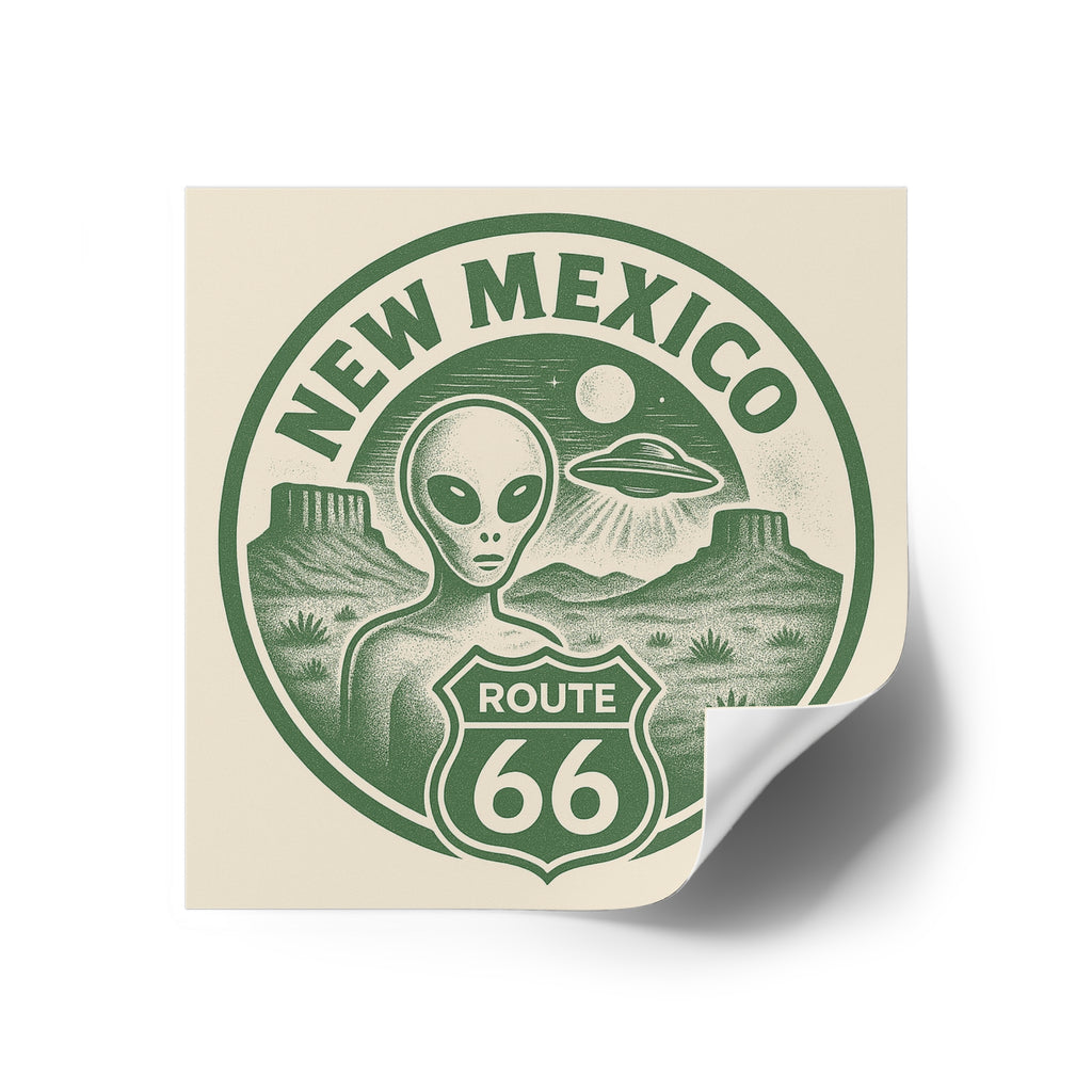New Mexcio, Retro Alien Route 66 Stickers, Aesthetic Vinyl Decals, Cool Car Accessories, Travel Gifts, New Mexico Decor