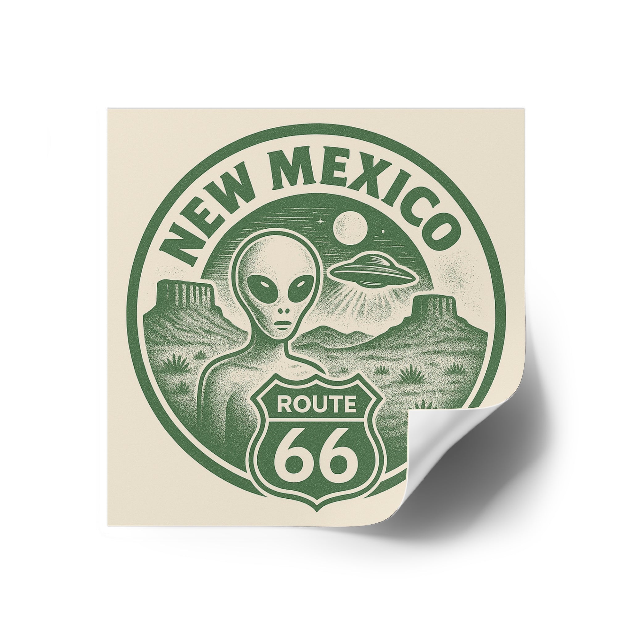 New Mexcio, Retro Alien Route 66 Stickers, Aesthetic Vinyl Decals, Cool Car Accessories, Travel Gifts, New Mexico Decor