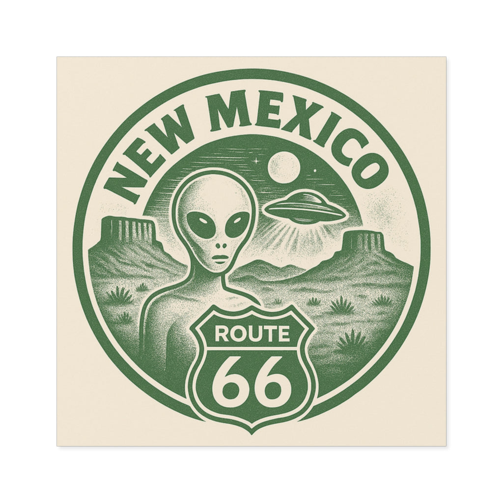 New Mexcio, Retro Alien Route 66 Stickers, Aesthetic Vinyl Decals, Cool Car Accessories, Travel Gifts, New Mexico Decor