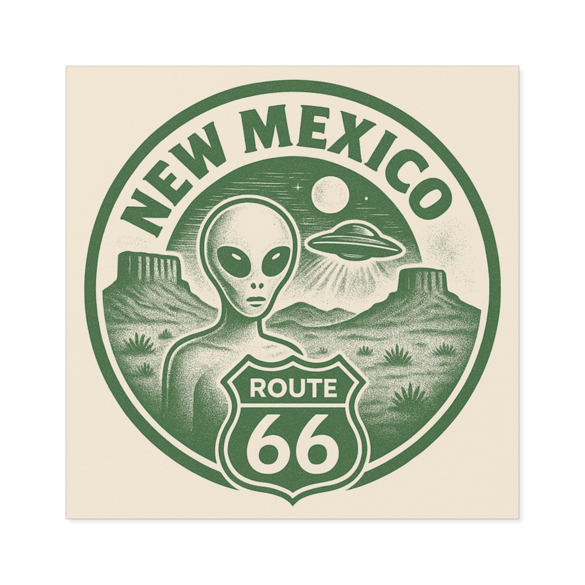 New Mexcio, Retro Alien Route 66 Stickers, Aesthetic Vinyl Decals, Cool Car Accessories, Travel Gifts, New Mexico Decor