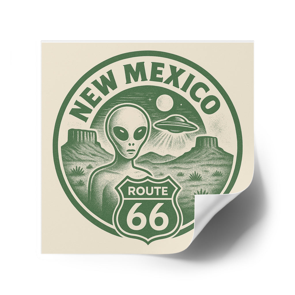 New Mexcio, Retro Alien Route 66 Stickers, Aesthetic Vinyl Decals, Cool Car Accessories, Travel Gifts, New Mexico Decor