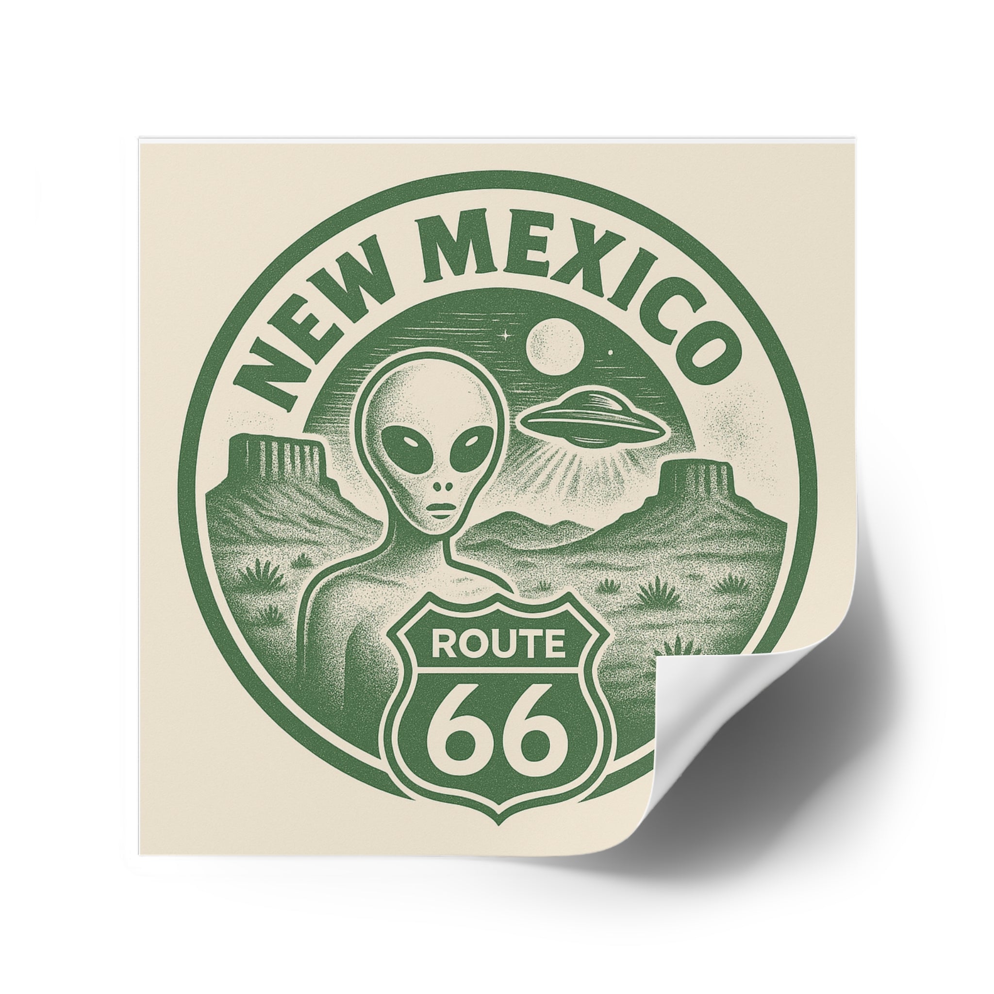New Mexcio, Retro Alien Route 66 Stickers, Aesthetic Vinyl Decals, Cool Car Accessories, Travel Gifts, New Mexico Decor