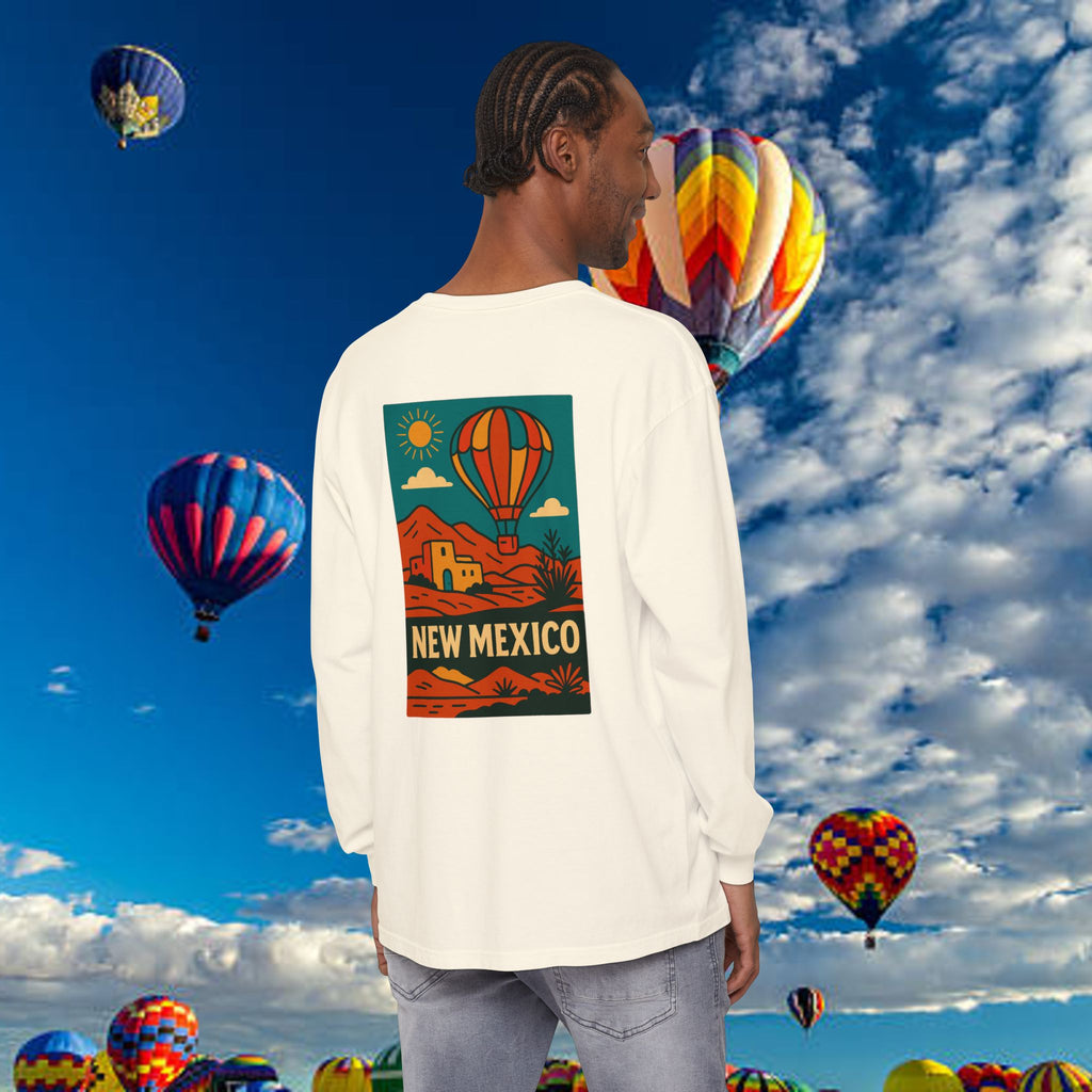 New Mexico Long Sleeve Tee, Travel Shirt, Bohemian Style Top, Unisex Graphic T-Shirt, Great for Holiday Gifts, Adventure Wear