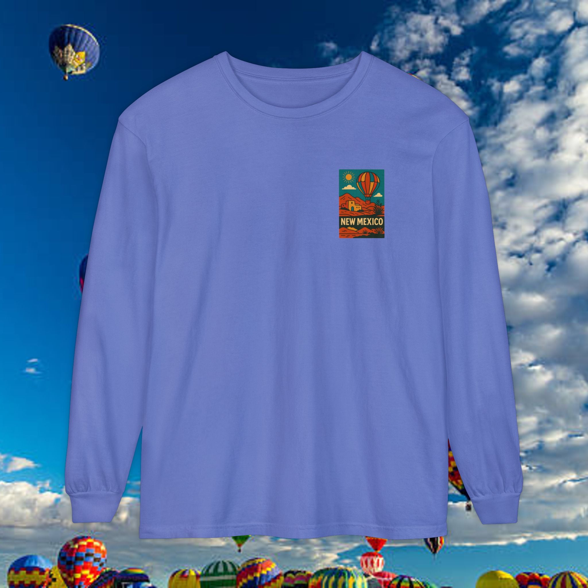New Mexico Long Sleeve Tee, Travel Shirt, Bohemian Style Top, Unisex Graphic T-Shirt, Great for Holiday Gifts, Adventure Wear