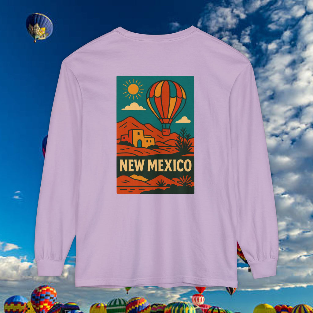 New Mexico Long Sleeve Tee, Travel Shirt, Bohemian Style Top, Unisex Graphic T-Shirt, Great for Holiday Gifts, Adventure Wear