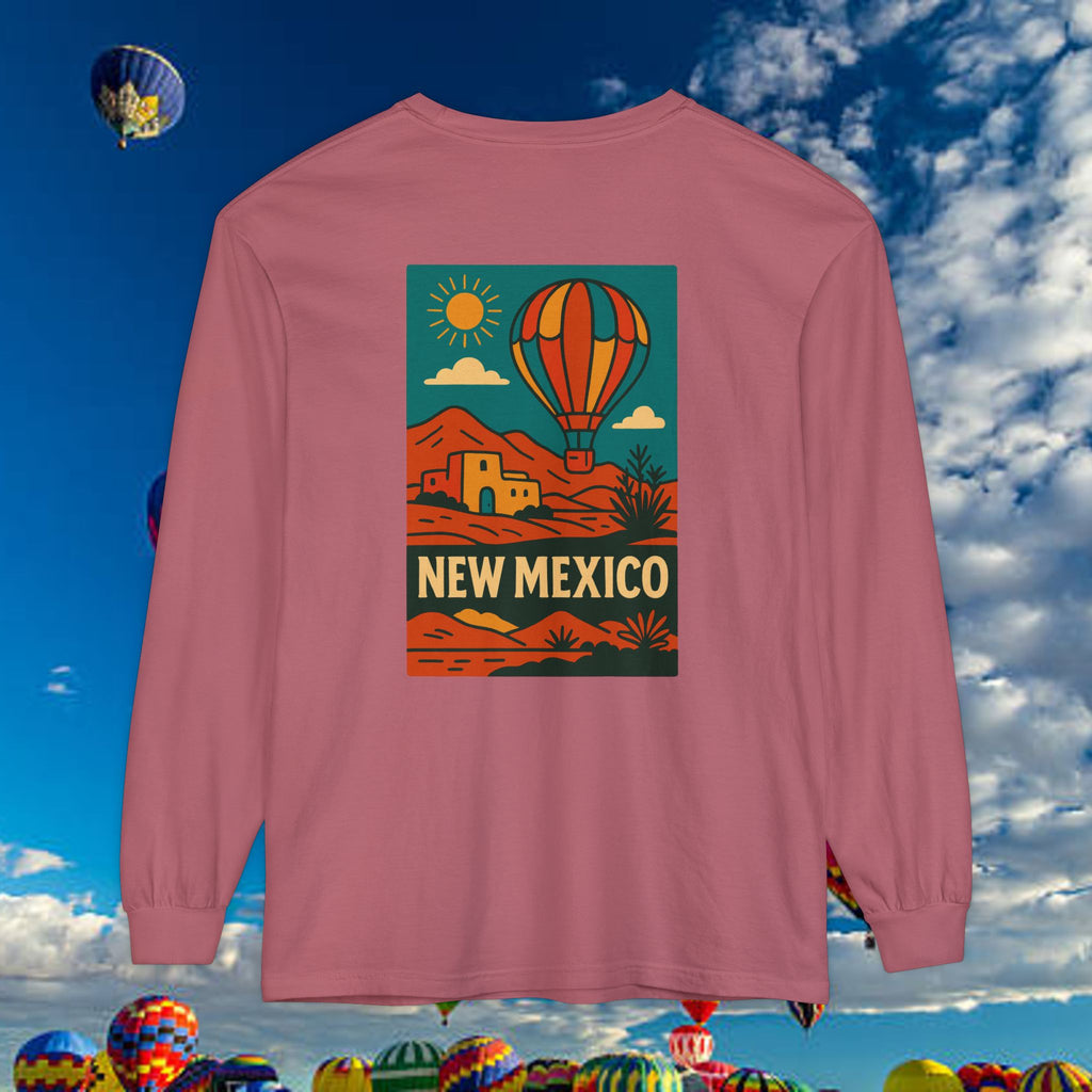 New Mexico Long Sleeve Tee, Travel Shirt, Bohemian Style Top, Unisex Graphic T-Shirt, Great for Holiday Gifts, Adventure Wear