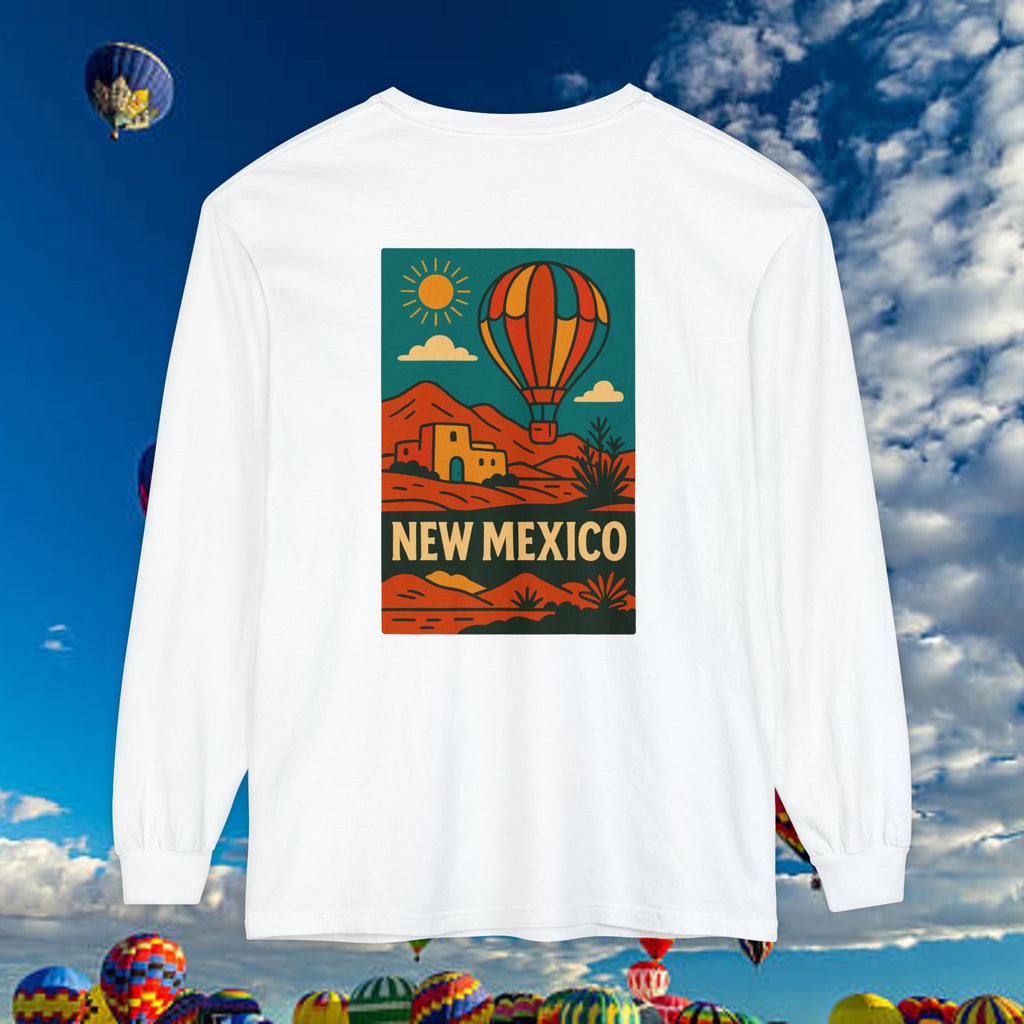 New Mexico Long Sleeve Tee, Travel Shirt, Bohemian Style Top, Unisex Graphic T-Shirt, Great for Holiday Gifts, Adventure Wear