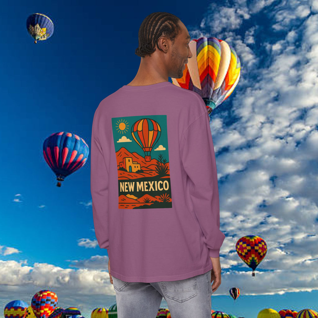 New Mexico Long Sleeve Tee, Travel Shirt, Bohemian Style Top, Unisex Graphic T-Shirt, Great for Holiday Gifts, Adventure Wear