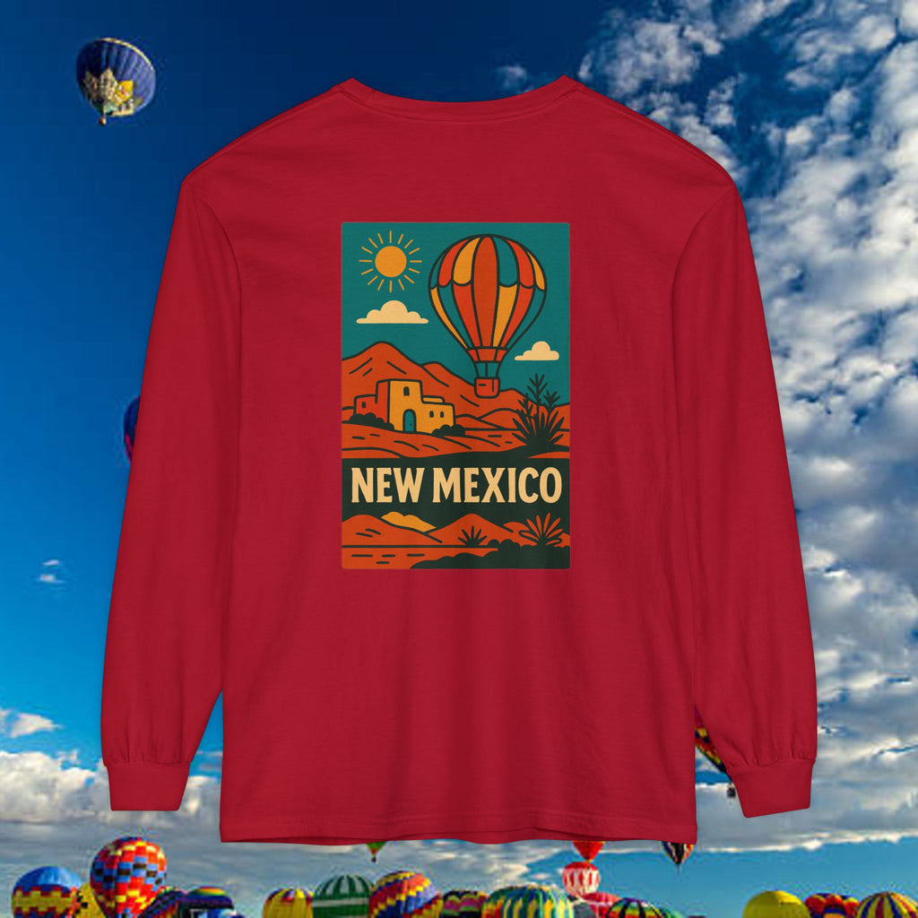 New Mexico Long Sleeve Tee, Travel Shirt, Bohemian Style Top, Unisex Graphic T-Shirt, Great for Holiday Gifts, Adventure Wear