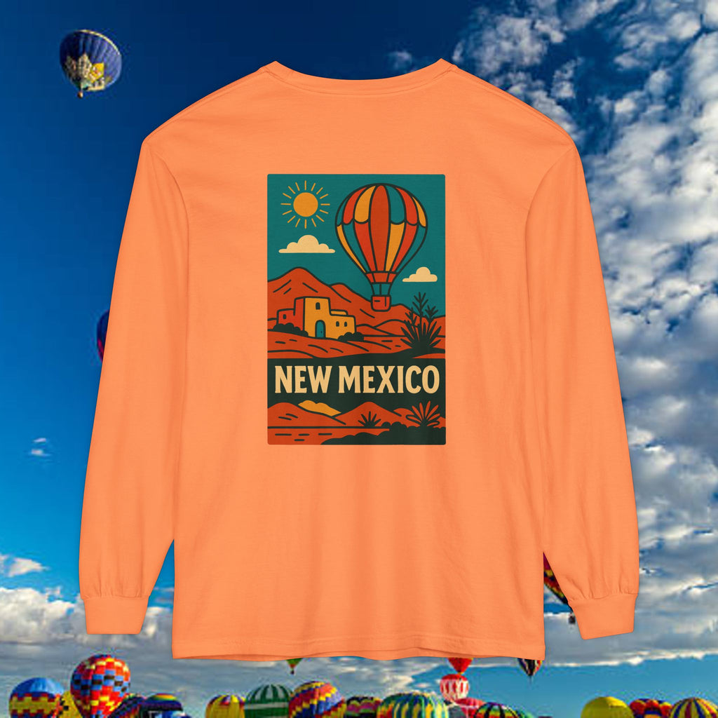 New Mexico Long Sleeve Tee, Travel Shirt, Bohemian Style Top, Unisex Graphic T-Shirt, Great for Holiday Gifts, Adventure Wear