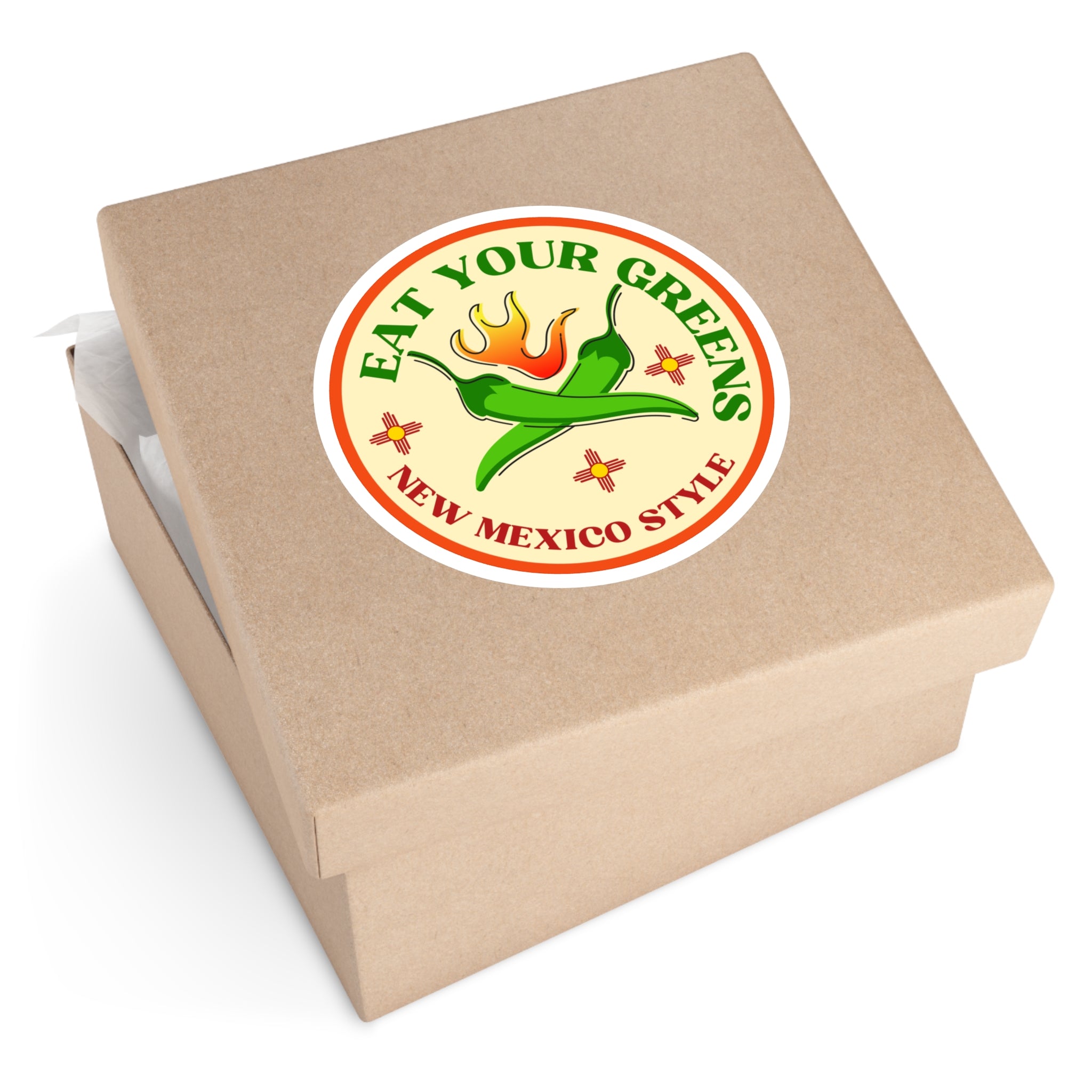 New mexico chili round Stickers, IndoorOutdoor