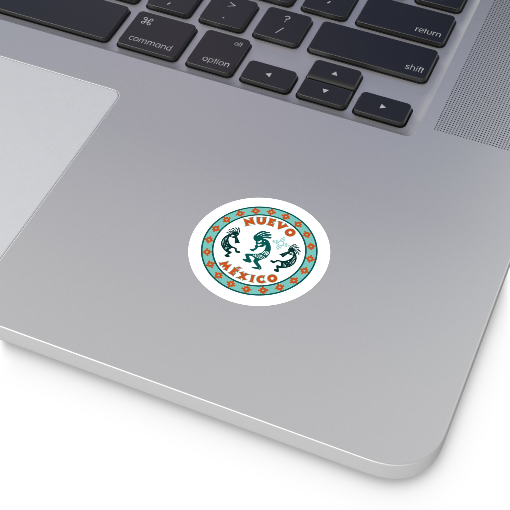 New Mexcio Round Stickers, IndoorOutdoor, Kokopelli