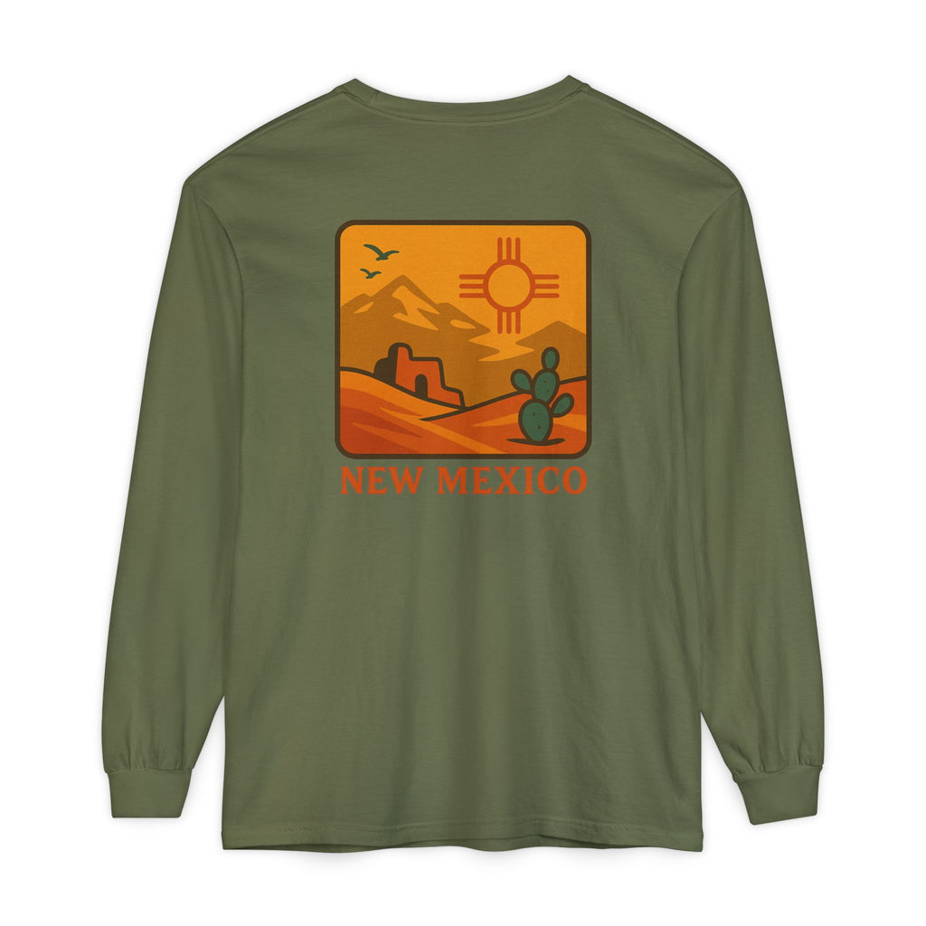 New Mexico Graphic Long Sleeve T-Shirt | Desert Vibes Tee, Unisex Apparel, Travel Souvenir, Gift for Nature Lovers, Southwest Style