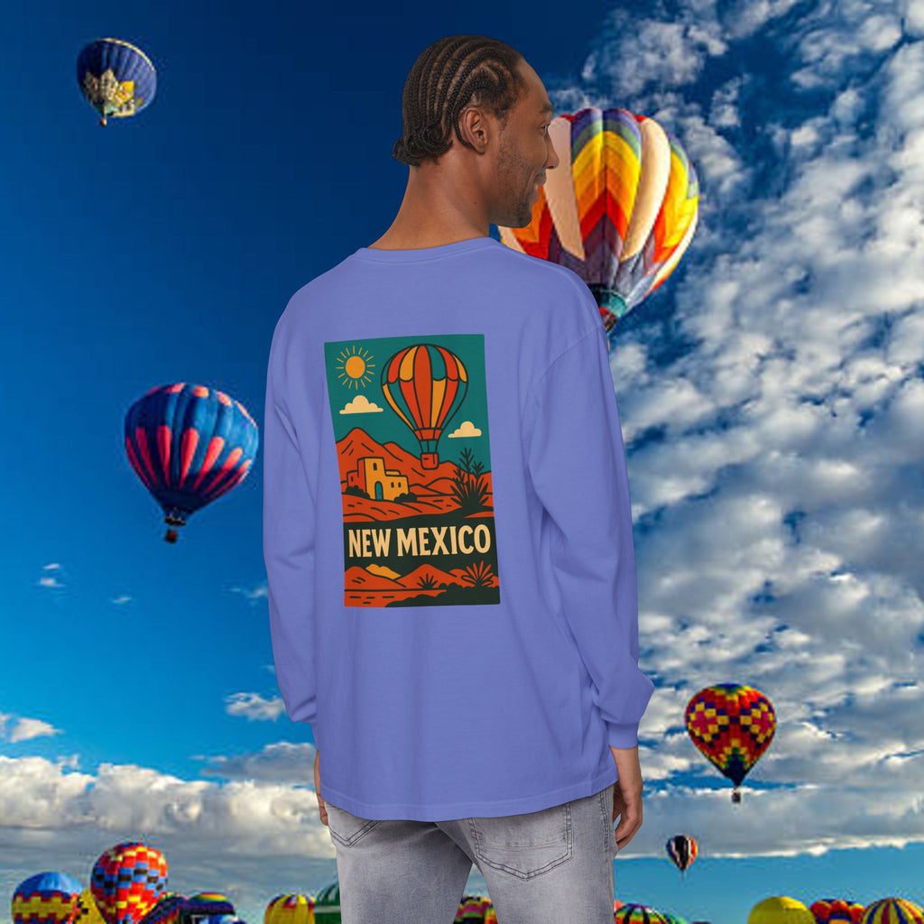 New Mexico Long Sleeve Tee, Travel Shirt, Bohemian Style Top, Unisex Graphic T-Shirt, Great for Holiday Gifts, Adventure Wear