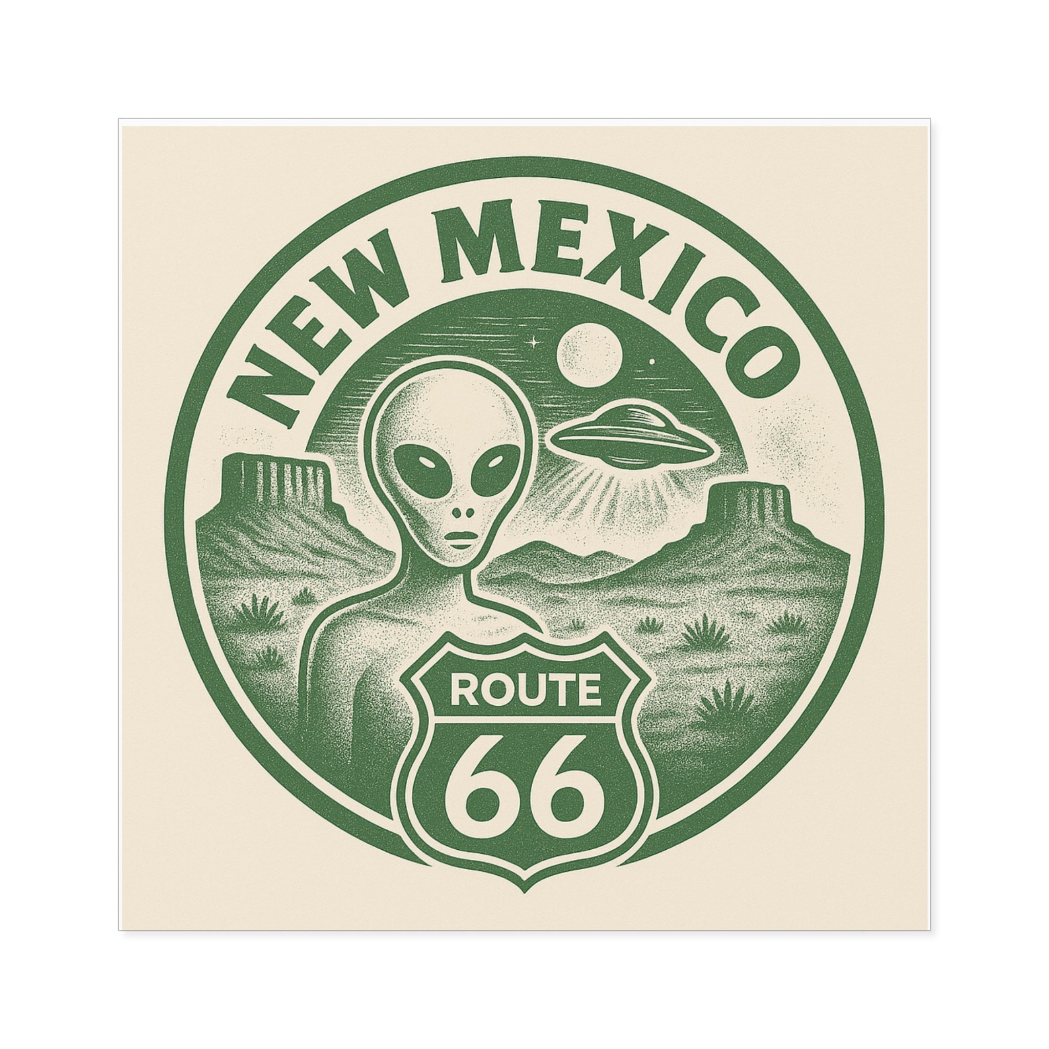 New Mexcio, Retro Alien Route 66 Stickers, Aesthetic Vinyl Decals, Cool Car Accessories, Travel Gifts, New Mexico Decor