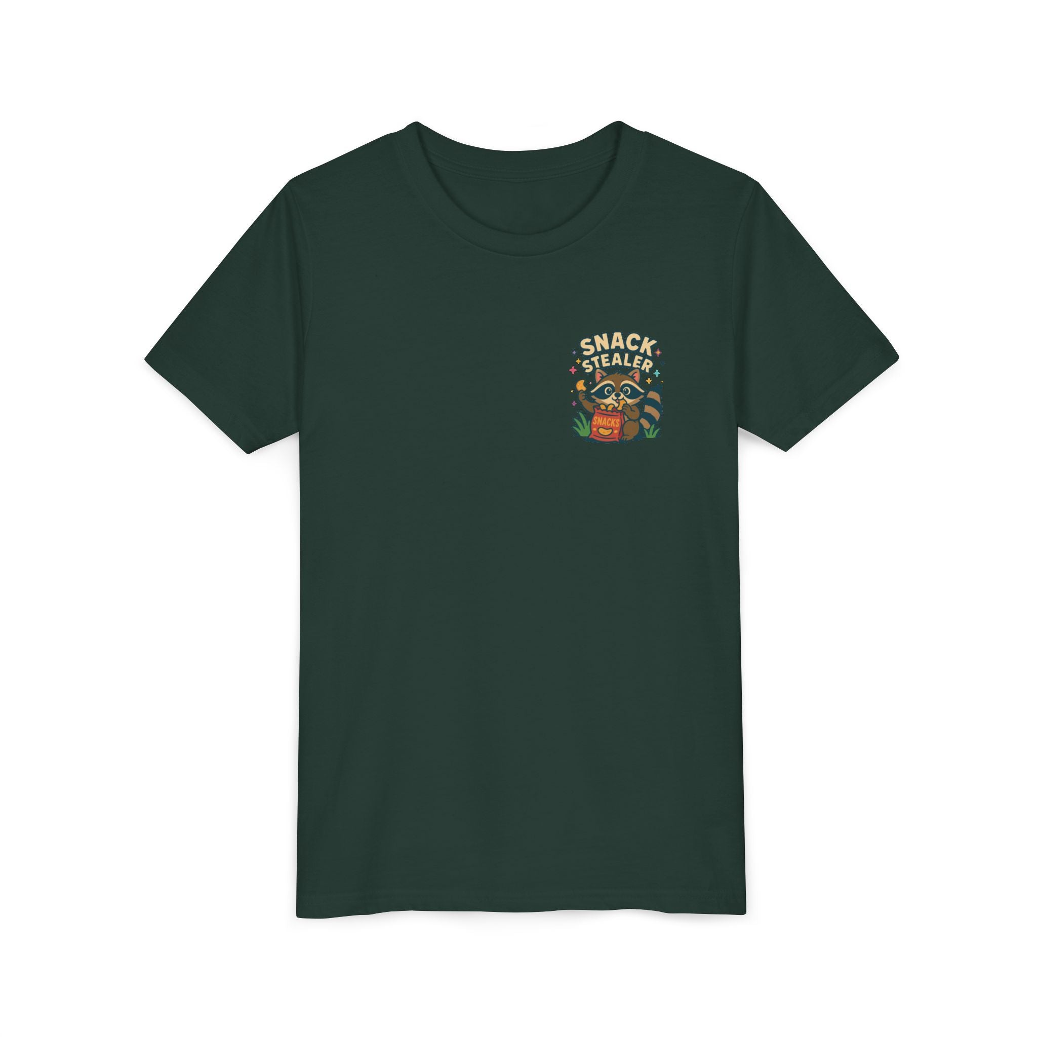 Raccoon Youth Tee featuring 'Snack Stealer' Raccoon Design