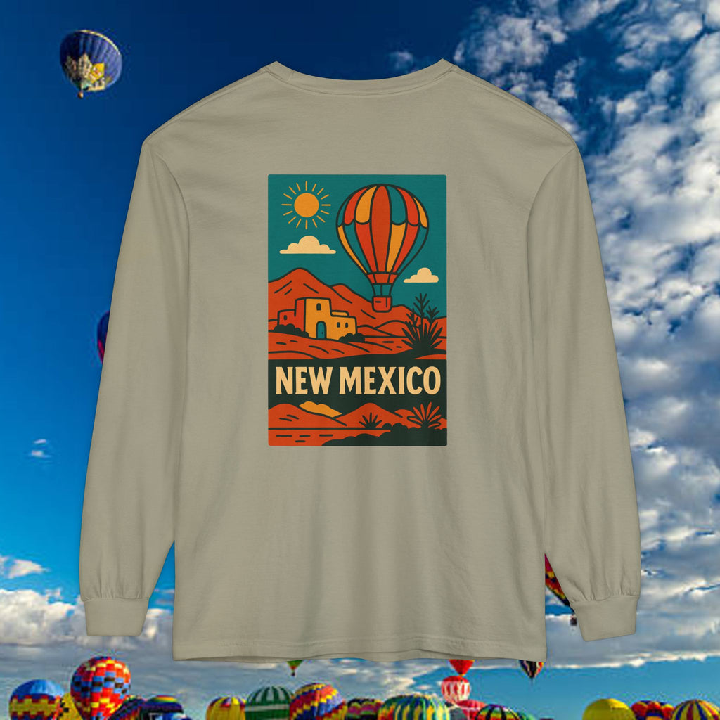 New Mexico Long Sleeve Tee, Travel Shirt, Bohemian Style Top, Unisex Graphic T-Shirt, Great for Holiday Gifts, Adventure Wear