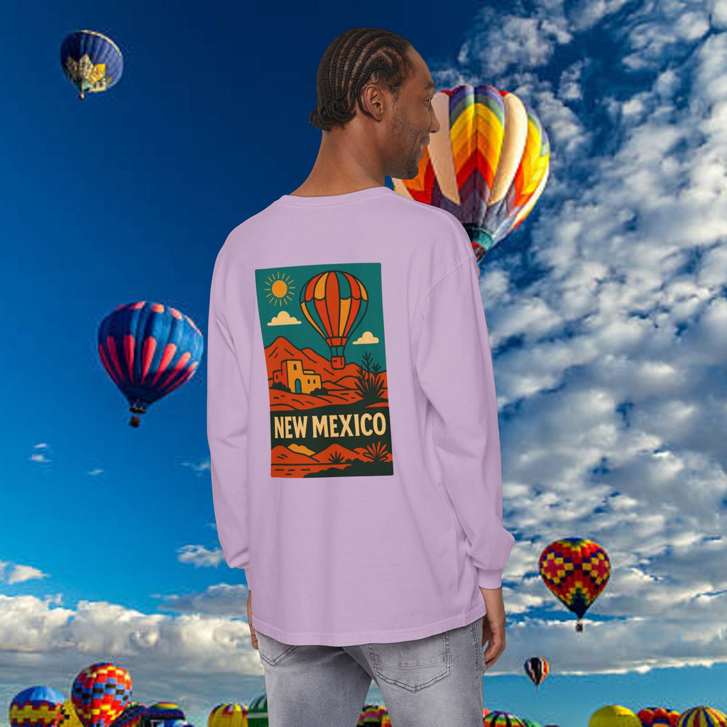 New Mexico Long Sleeve Tee, Travel Shirt, Bohemian Style Top, Unisex Graphic T-Shirt, Great for Holiday Gifts, Adventure Wear