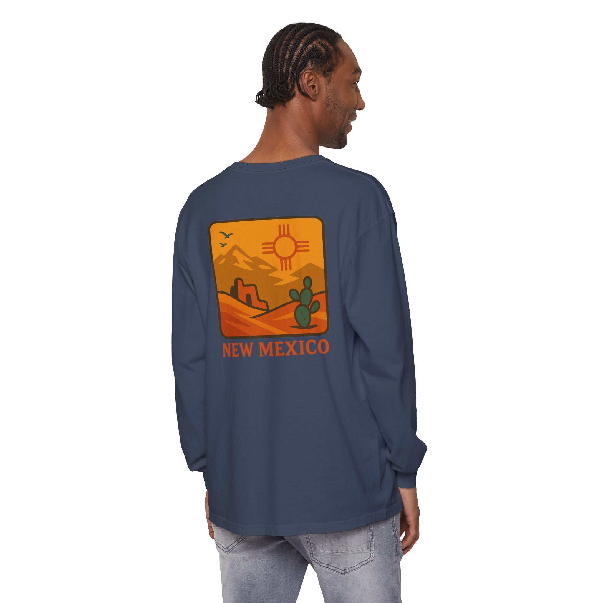 New Mexico Graphic Long Sleeve T-Shirt | Desert Vibes Tee, Unisex Apparel, Travel Souvenir, Gift for Nature Lovers, Southwest Style