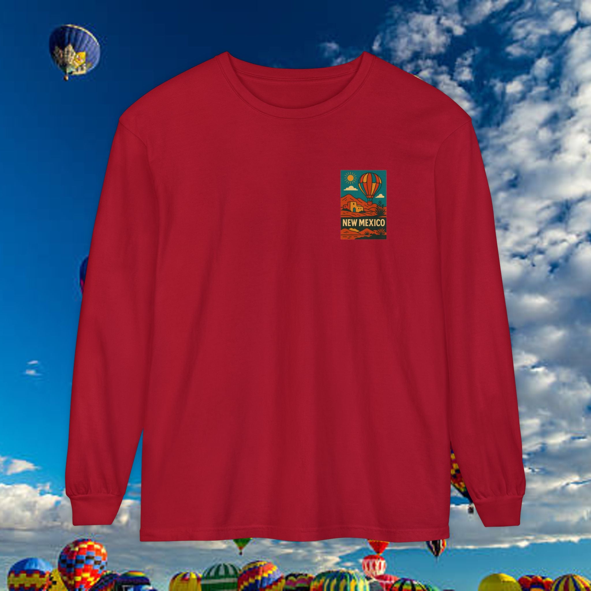 New Mexico Long Sleeve Tee, Travel Shirt, Bohemian Style Top, Unisex Graphic T-Shirt, Great for Holiday Gifts, Adventure Wear