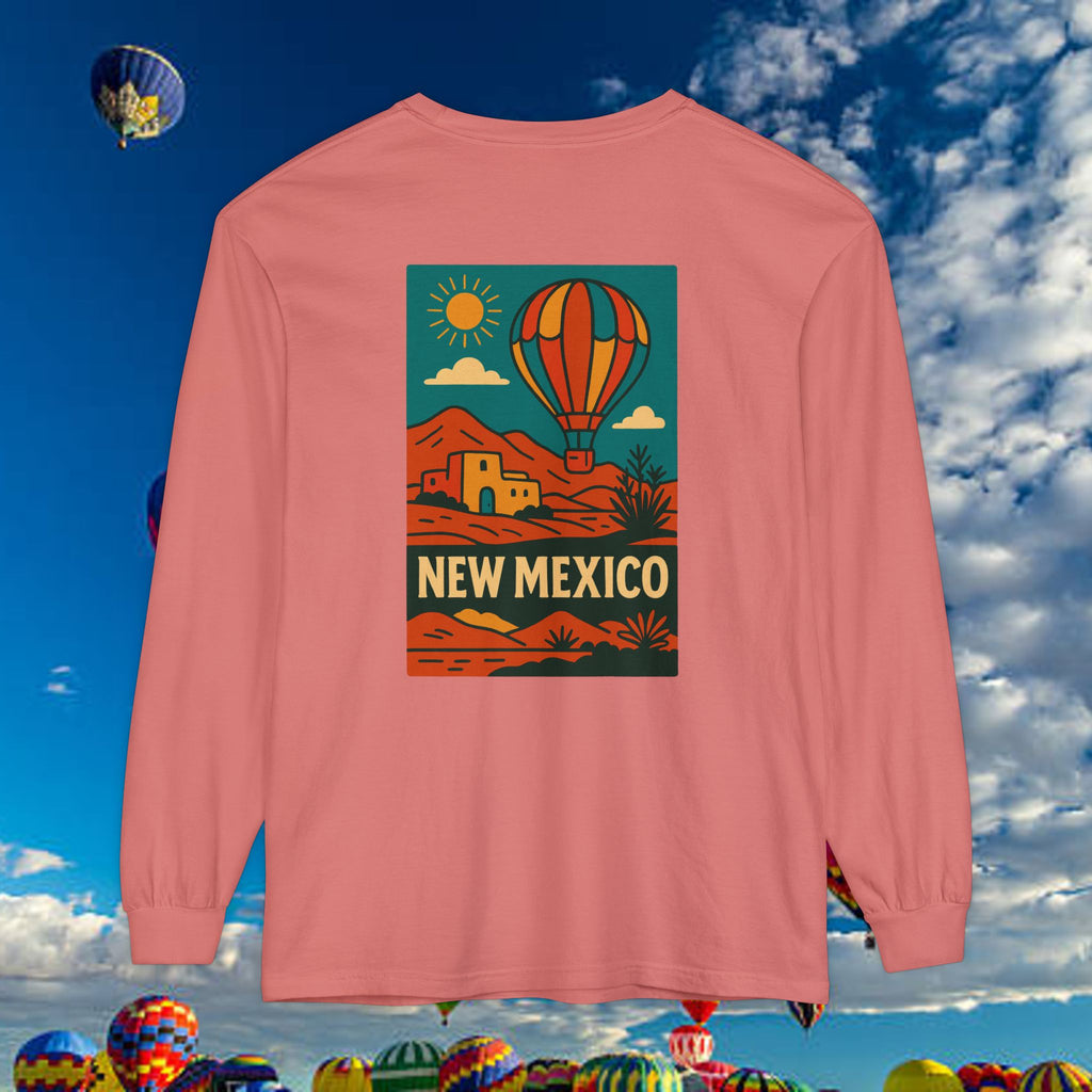 New Mexico Long Sleeve Tee, Travel Shirt, Bohemian Style Top, Unisex Graphic T-Shirt, Great for Holiday Gifts, Adventure Wear