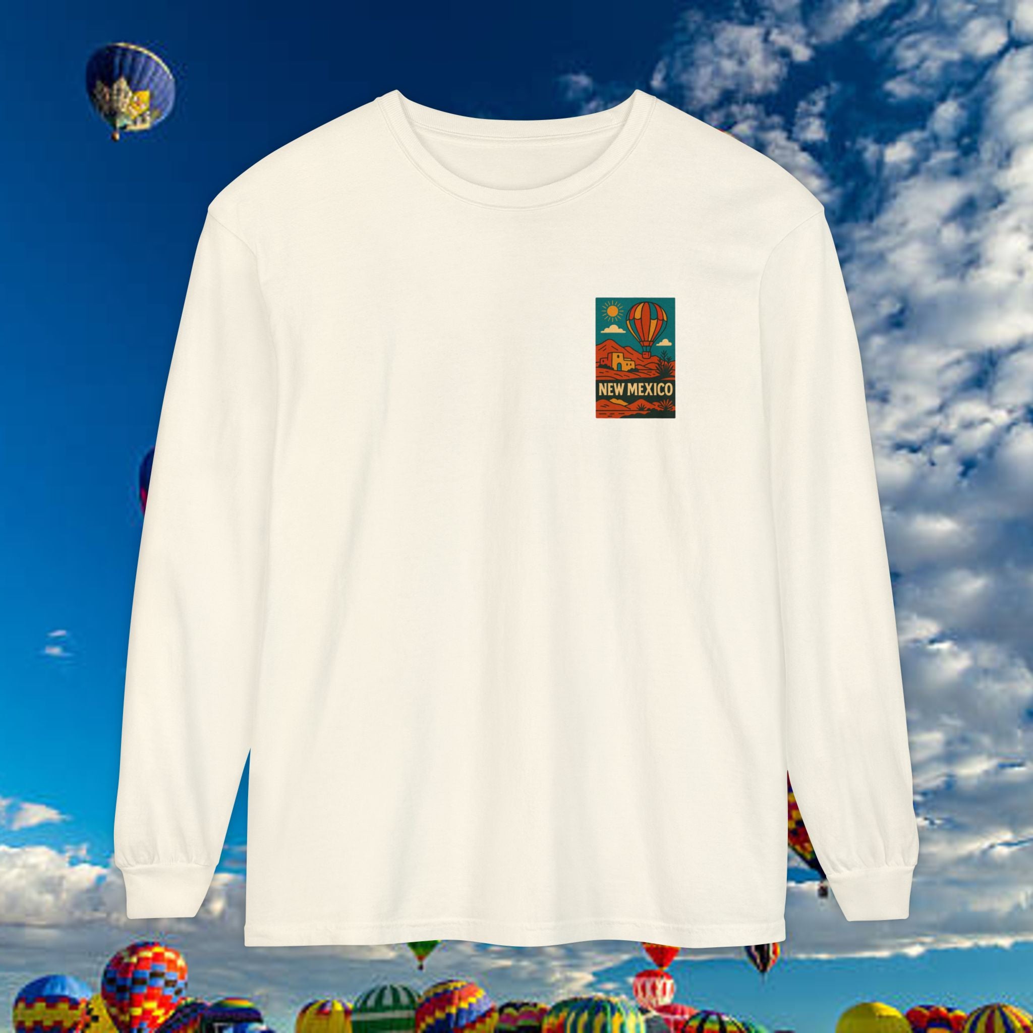 New Mexico Long Sleeve Tee, Travel Shirt, Bohemian Style Top, Unisex Graphic T-Shirt, Great for Holiday Gifts, Adventure Wear