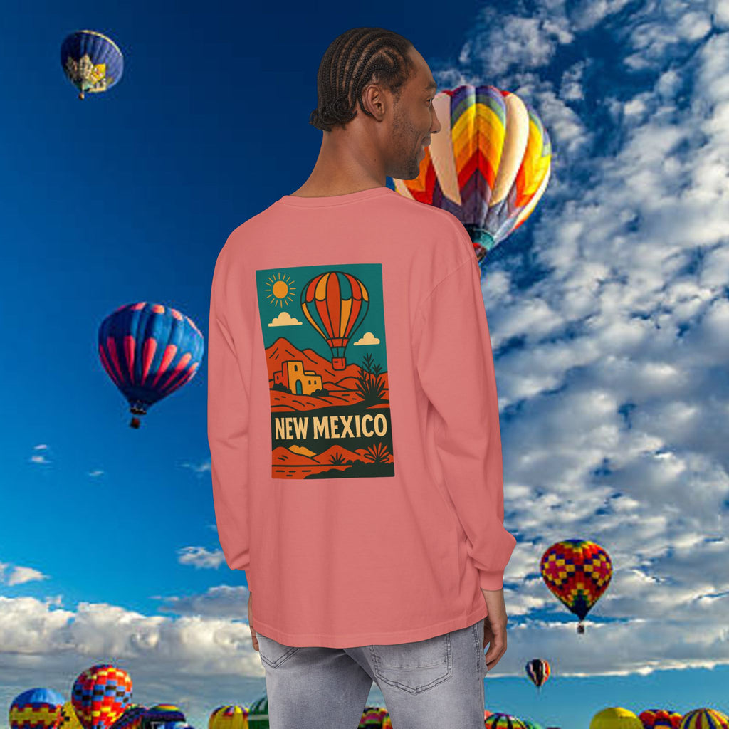 New Mexico Long Sleeve Tee, Travel Shirt, Bohemian Style Top, Unisex Graphic T-Shirt, Great for Holiday Gifts, Adventure Wear