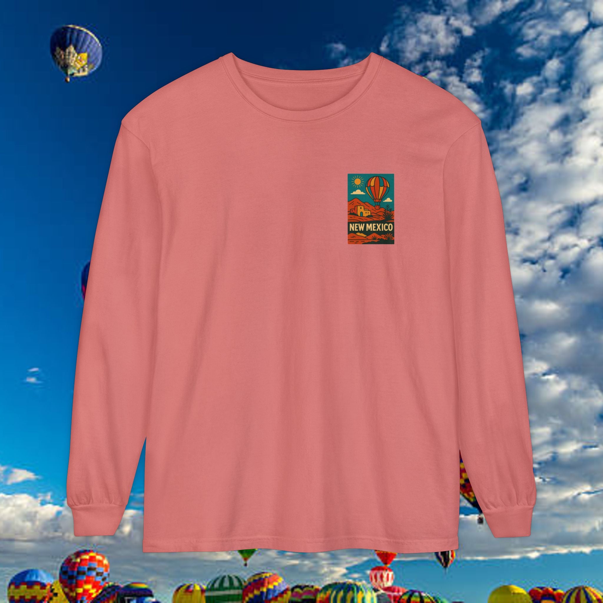 New Mexico Long Sleeve Tee, Travel Shirt, Bohemian Style Top, Unisex Graphic T-Shirt, Great for Holiday Gifts, Adventure Wear
