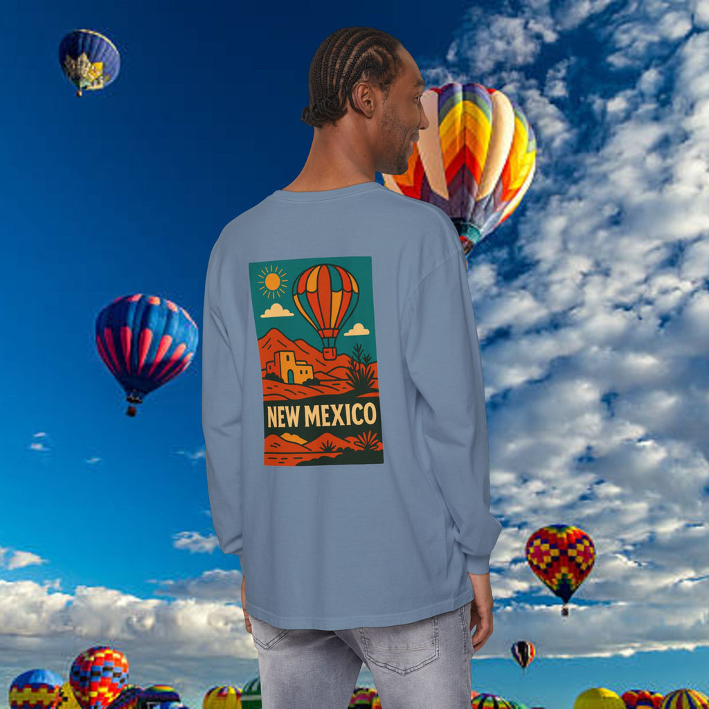 New Mexico Long Sleeve Tee, Travel Shirt, Bohemian Style Top, Unisex Graphic T-Shirt, Great for Holiday Gifts, Adventure Wear