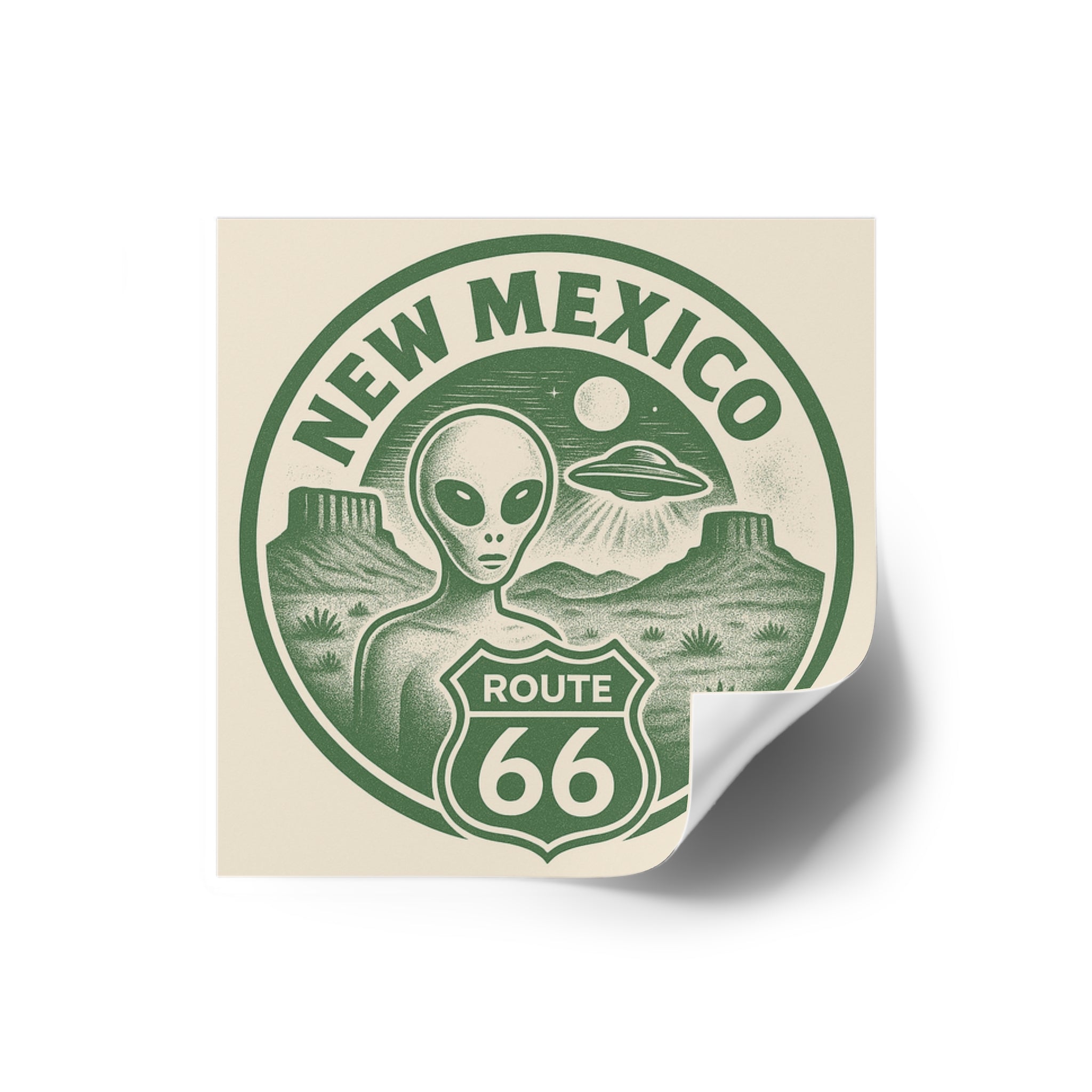 New Mexcio, Retro Alien Route 66 Stickers, Aesthetic Vinyl Decals, Cool Car Accessories, Travel Gifts, New Mexico Decor