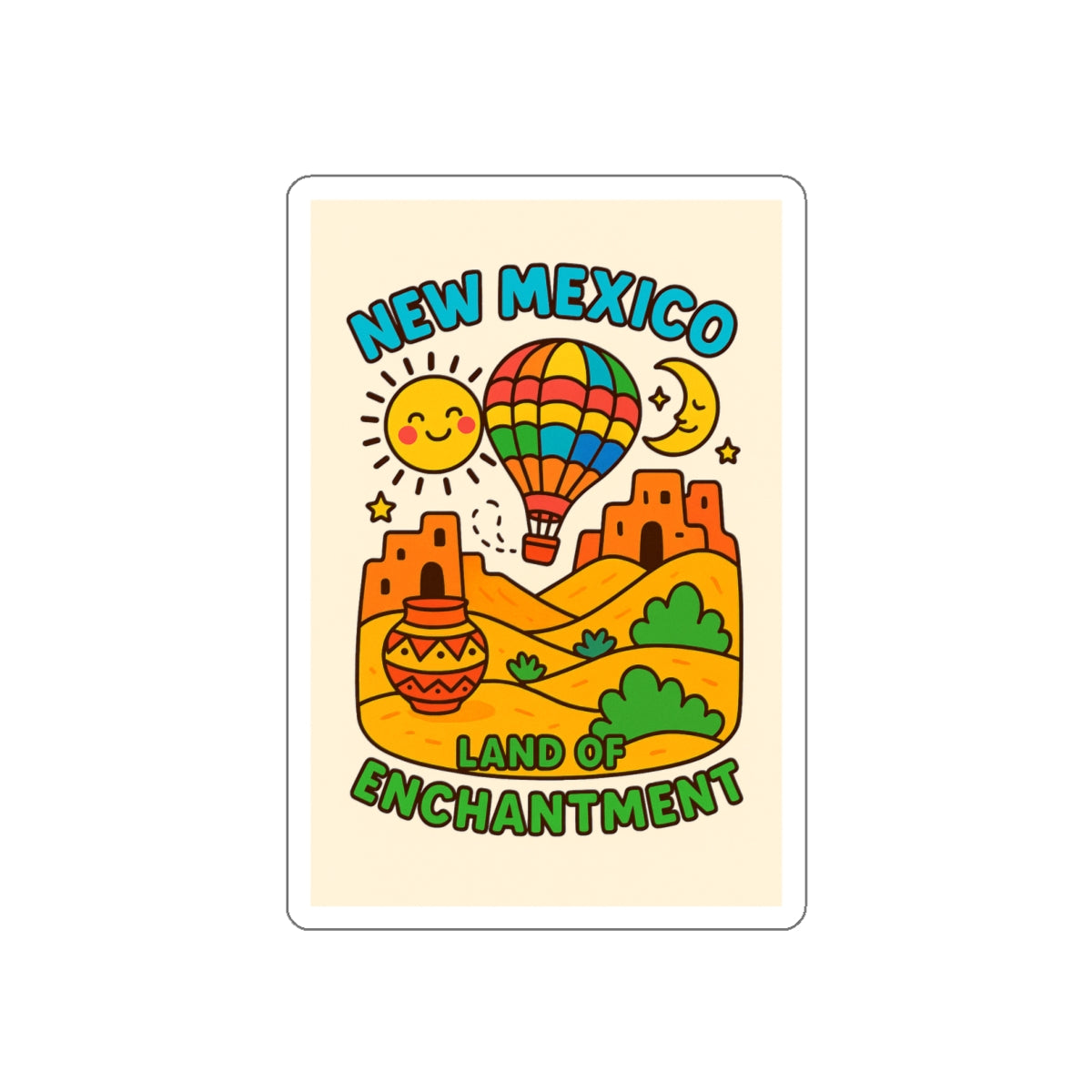New Mexico Land of Enchantment Die-Cut Stickers, Vibrant Travel Stickers, Fun Decor, Gift for Adventurers, Kid-Friendly Art