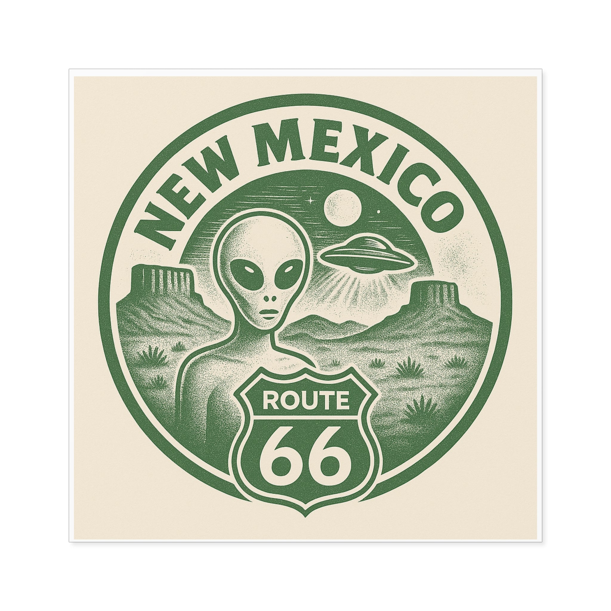 New Mexcio, Retro Alien Route 66 Stickers, Aesthetic Vinyl Decals, Cool Car Accessories, Travel Gifts, New Mexico Decor