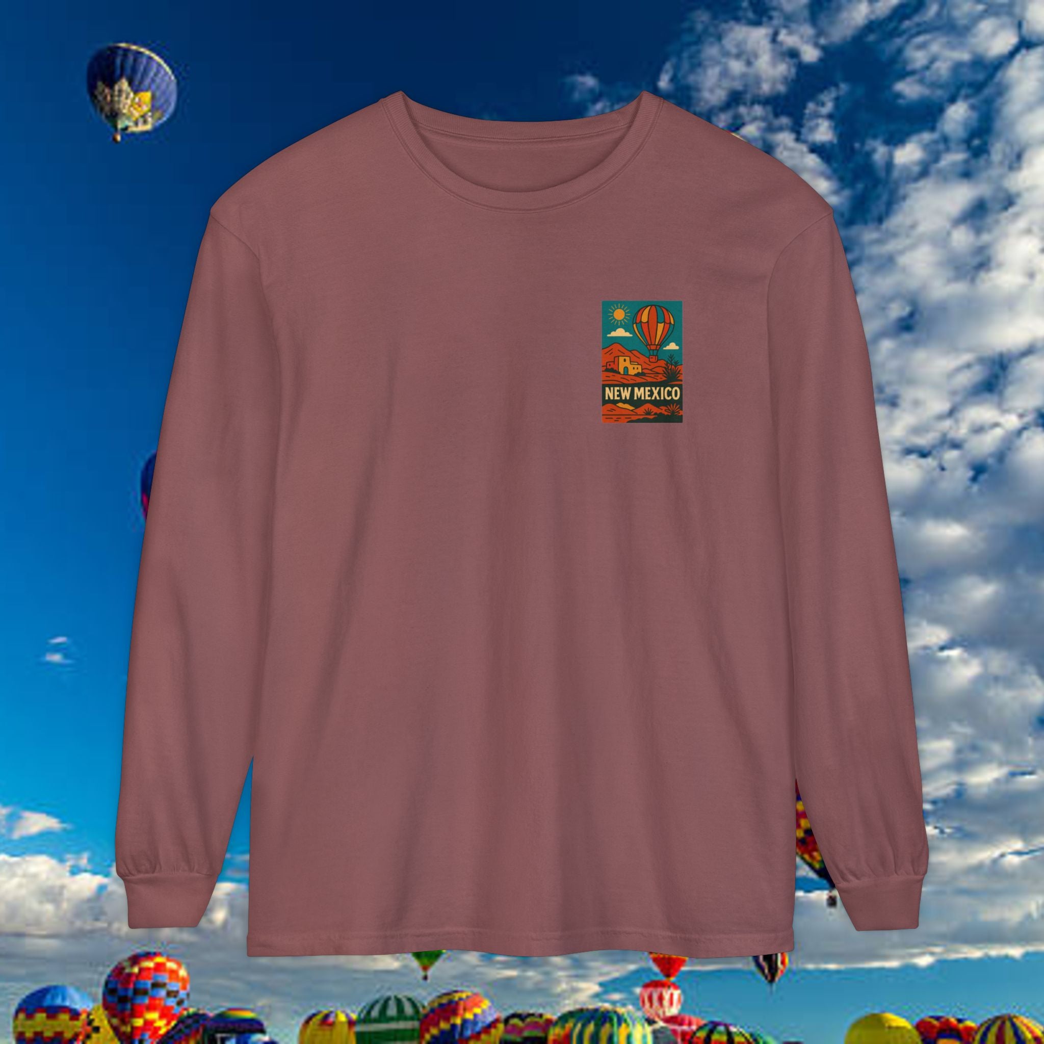 New Mexico Long Sleeve Tee, Travel Shirt, Bohemian Style Top, Unisex Graphic T-Shirt, Great for Holiday Gifts, Adventure Wear
