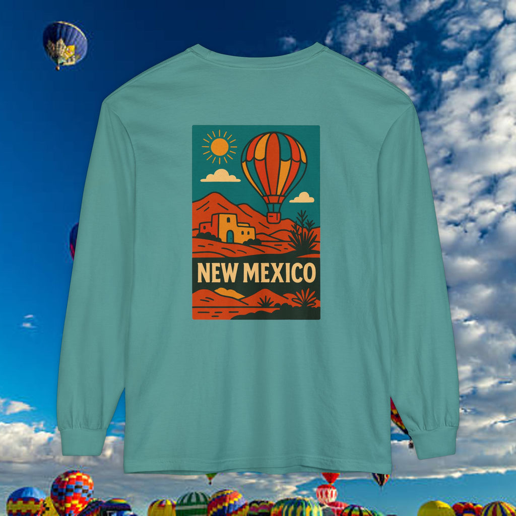 New Mexico Long Sleeve Tee, Travel Shirt, Bohemian Style Top, Unisex Graphic T-Shirt, Great for Holiday Gifts, Adventure Wear