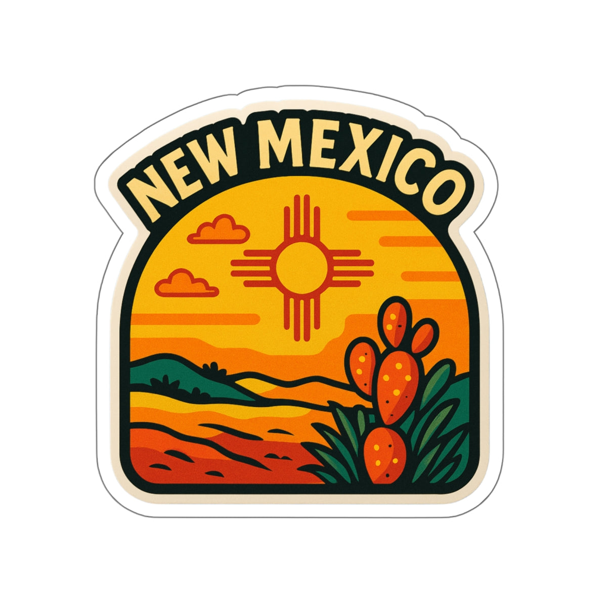 Vibrant New Mexico Die-Cut Stickers, New Mexico Sticker
