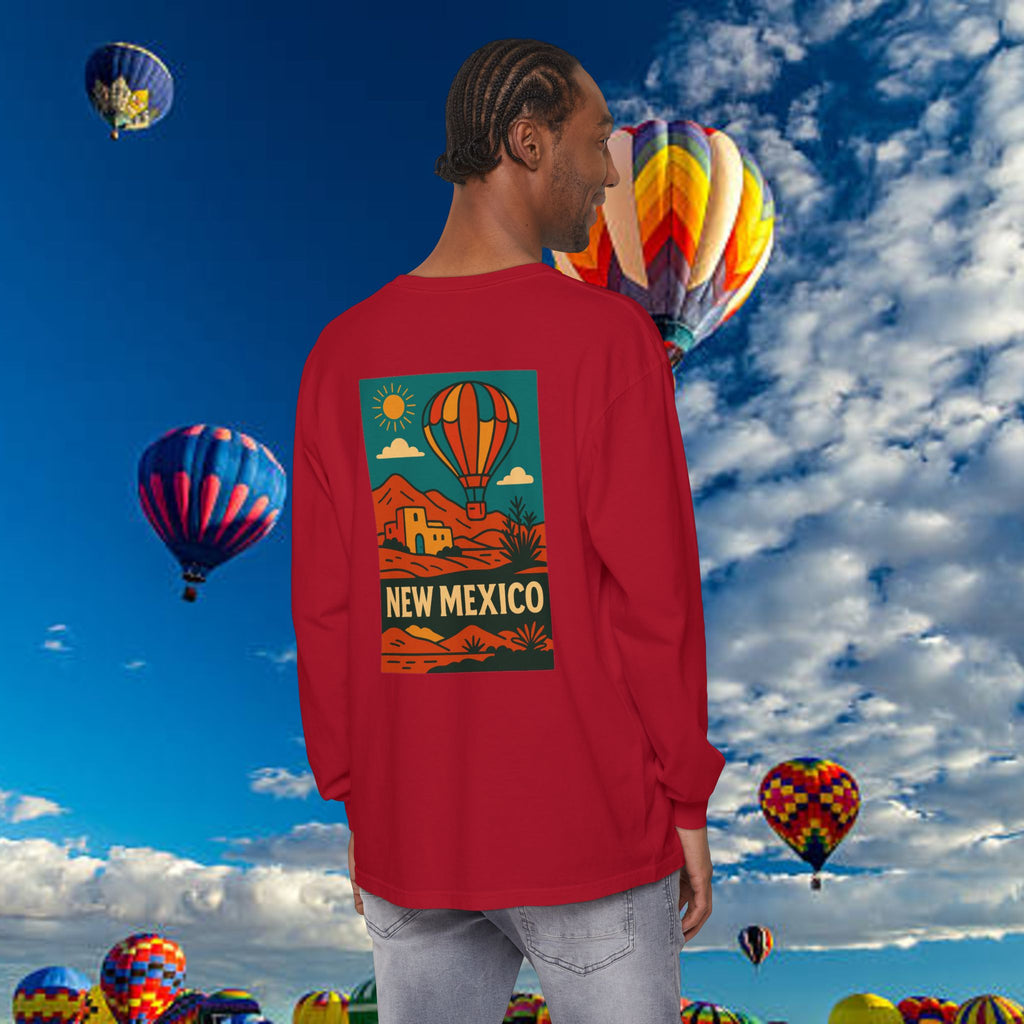 New Mexico Long Sleeve Tee, Travel Shirt, Bohemian Style Top, Unisex Graphic T-Shirt, Great for Holiday Gifts, Adventure Wear