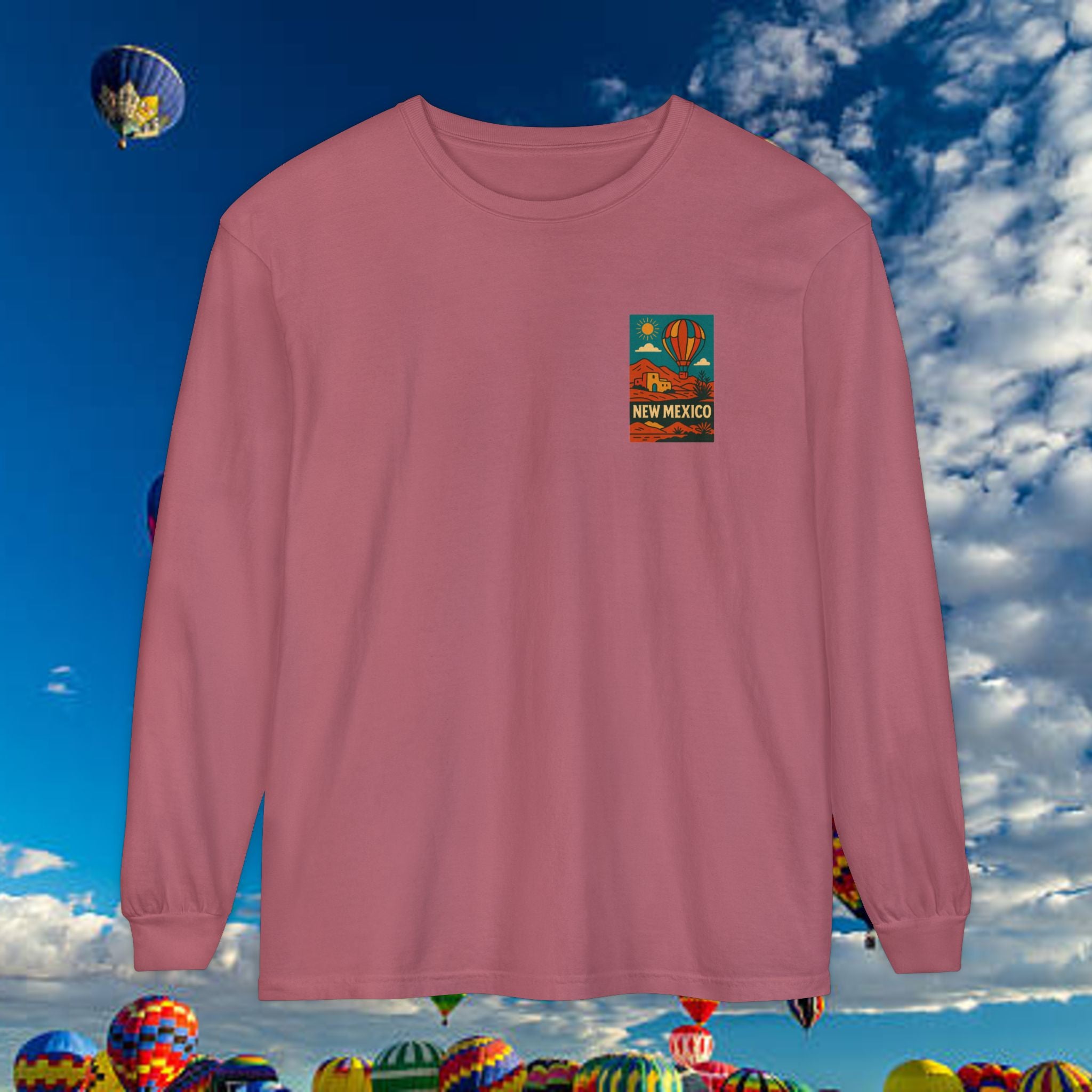 New Mexico Long Sleeve Tee, Travel Shirt, Bohemian Style Top, Unisex Graphic T-Shirt, Great for Holiday Gifts, Adventure Wear