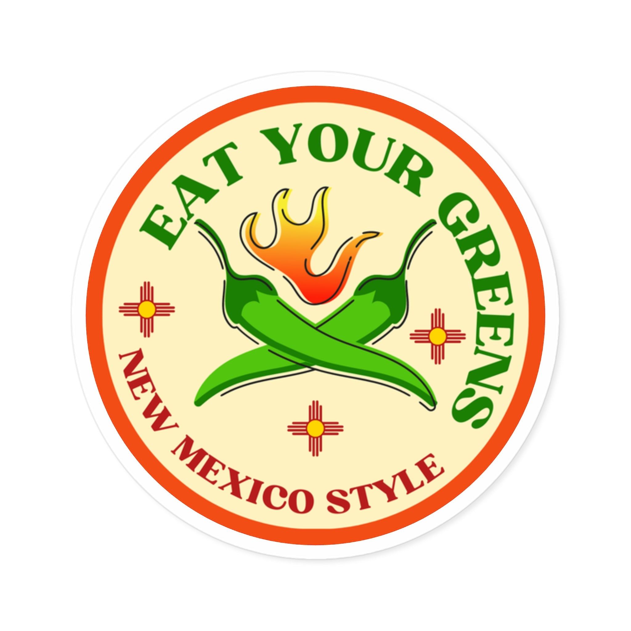 New mexico chili round Stickers, IndoorOutdoor