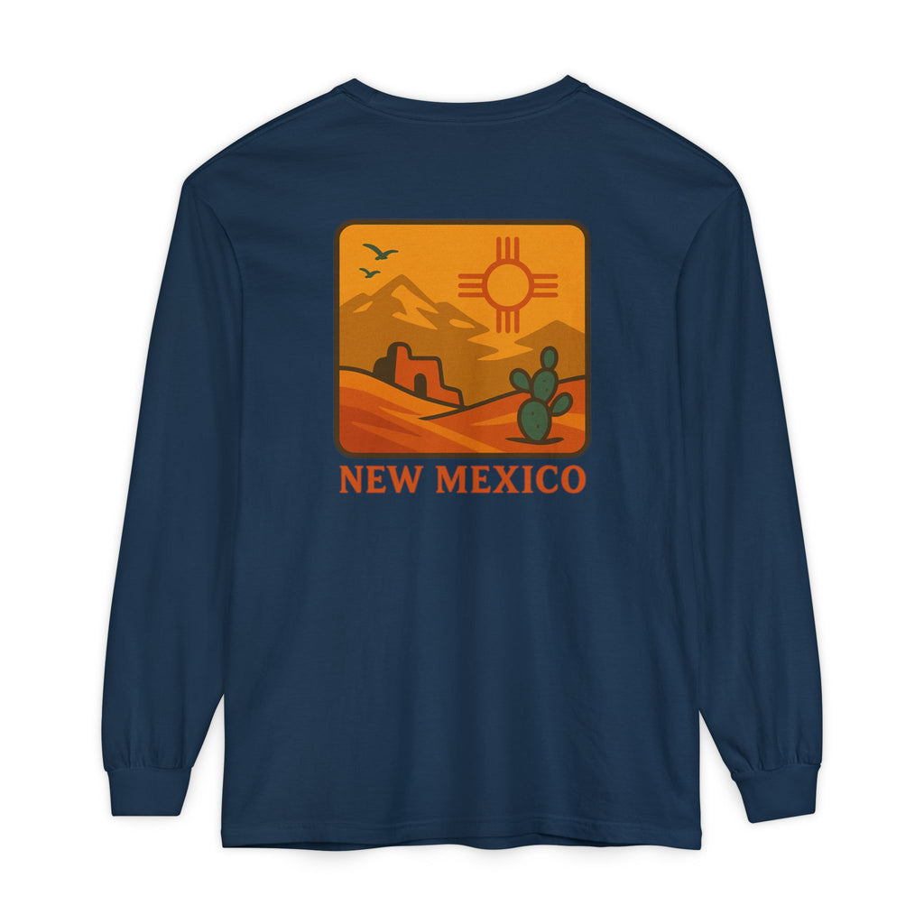 New Mexico Graphic Long Sleeve T-Shirt | Desert Vibes Tee, Unisex Apparel, Travel Souvenir, Gift for Nature Lovers, Southwest Style